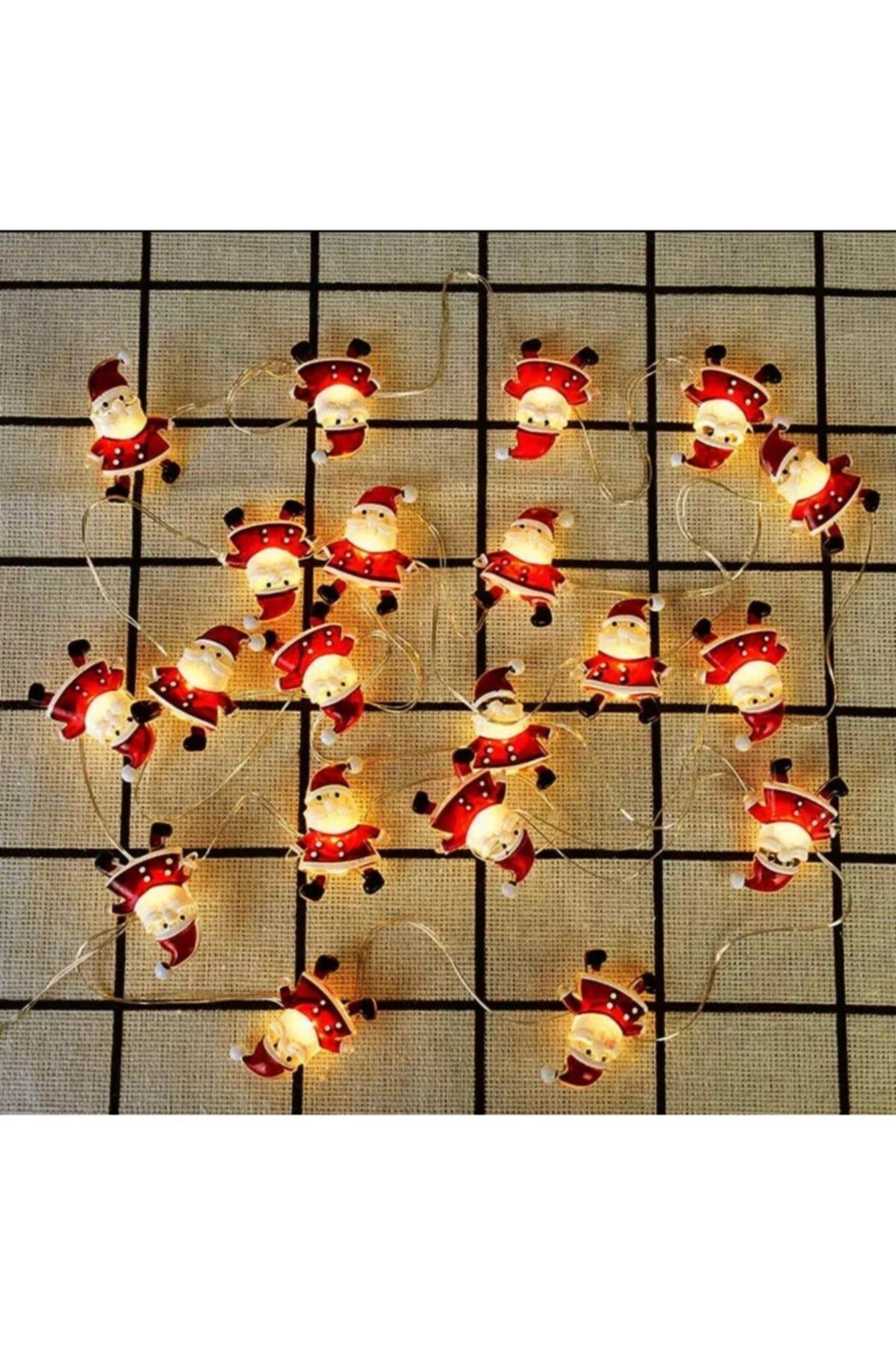Yılbaşı Ağacı Mini 20 Işıklı Noel Baba Led Lamba 2 m