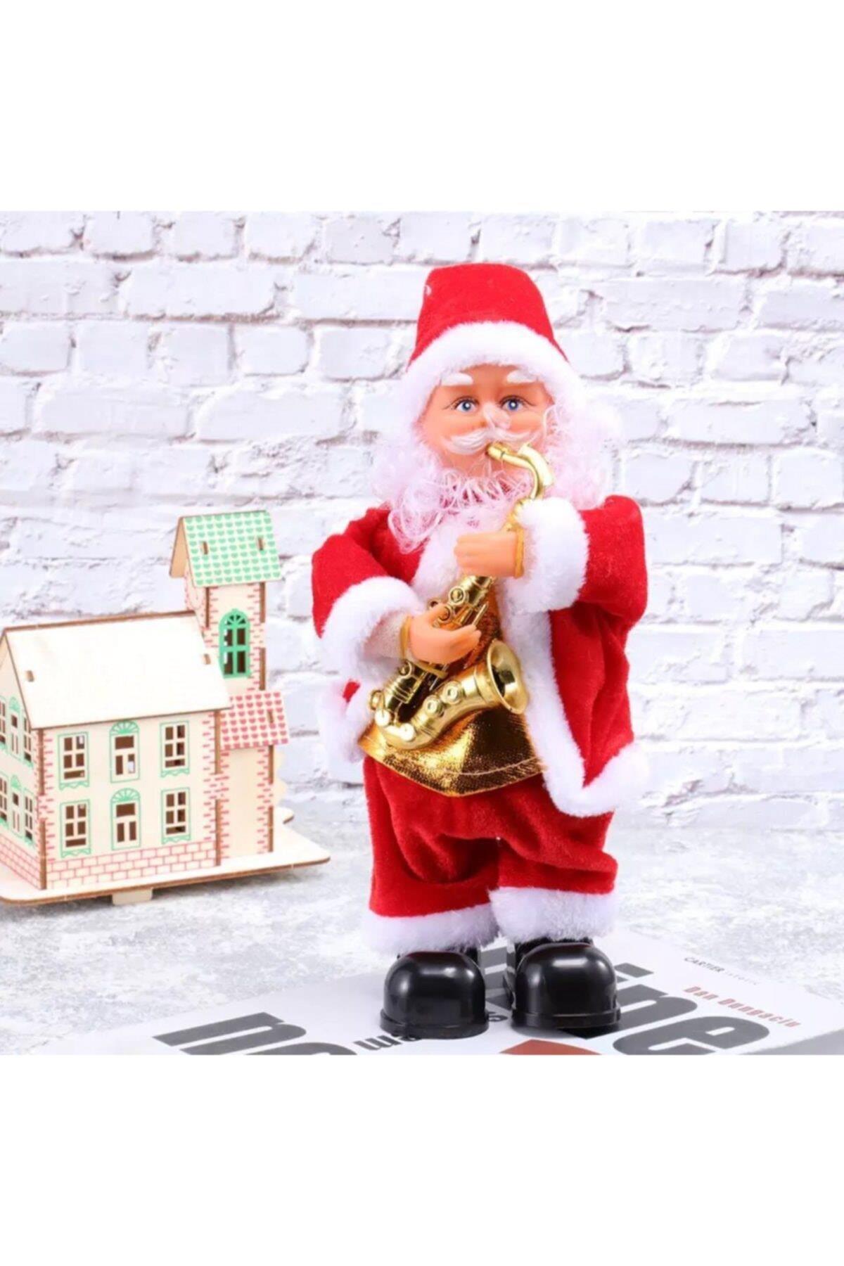 Yılbaşı Müzisyen Müzikli Dans Eden Oynayan Saksafon Çalan Noel Baba Dekorasyon Oyuncak