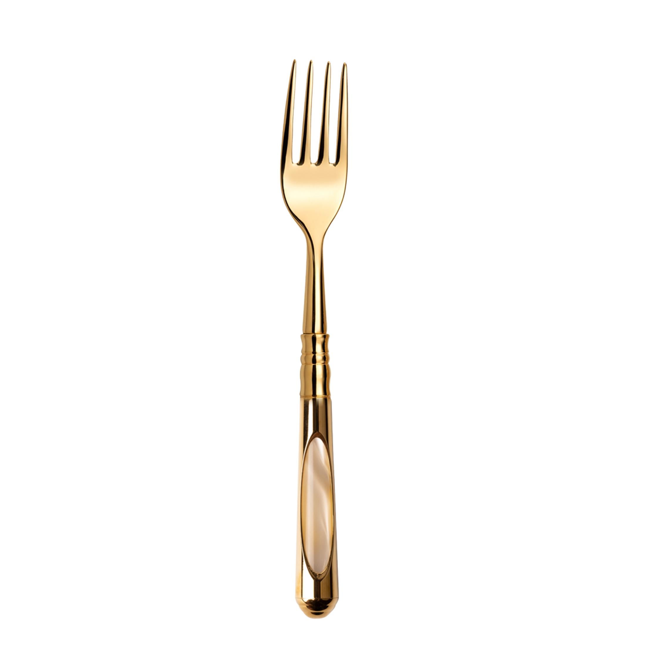 CAPDECO DESSERT FORK CERES OF GOLD Nacre Ivorie