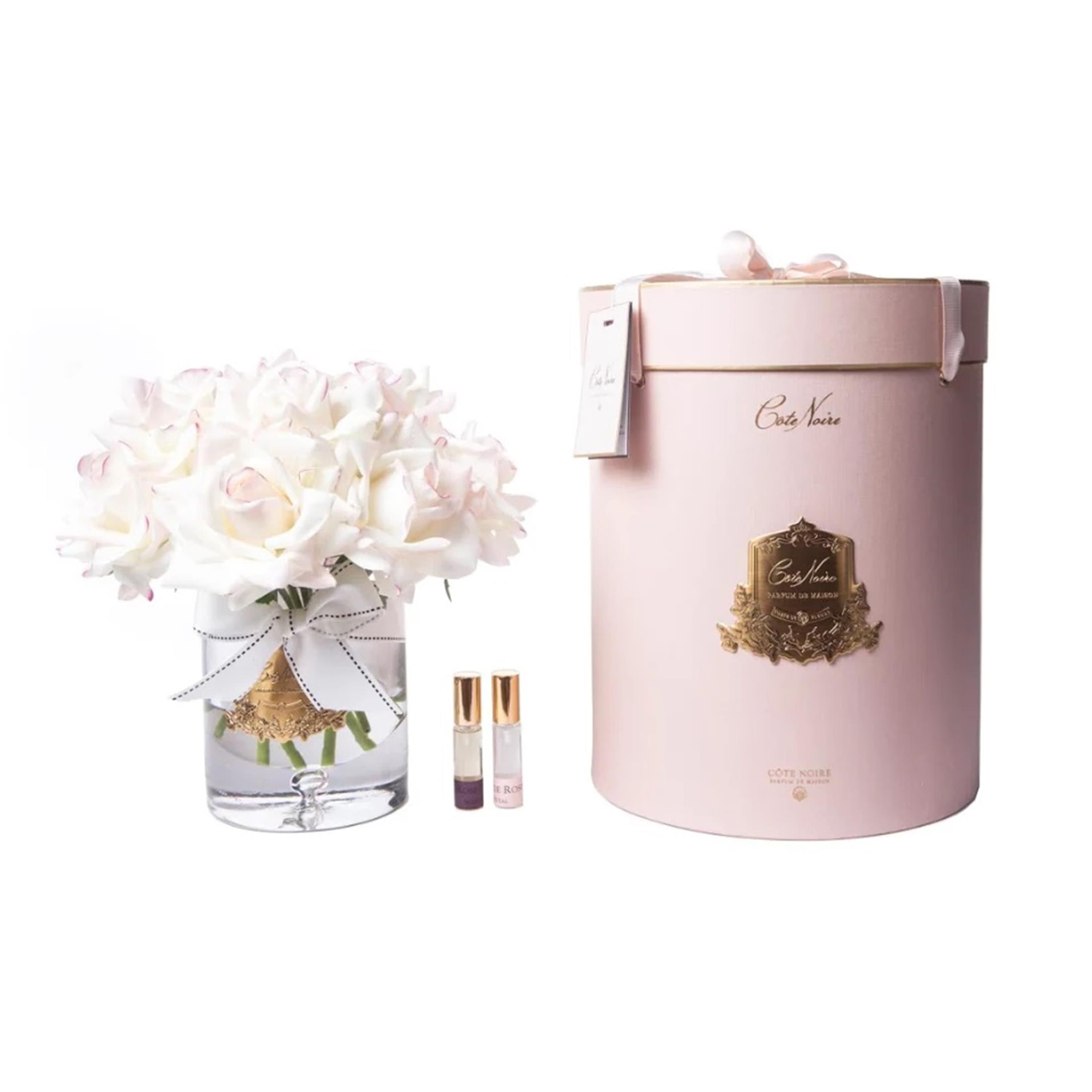 COTE NOIRE 12 White Rose Pink Striped Gold Fragrance