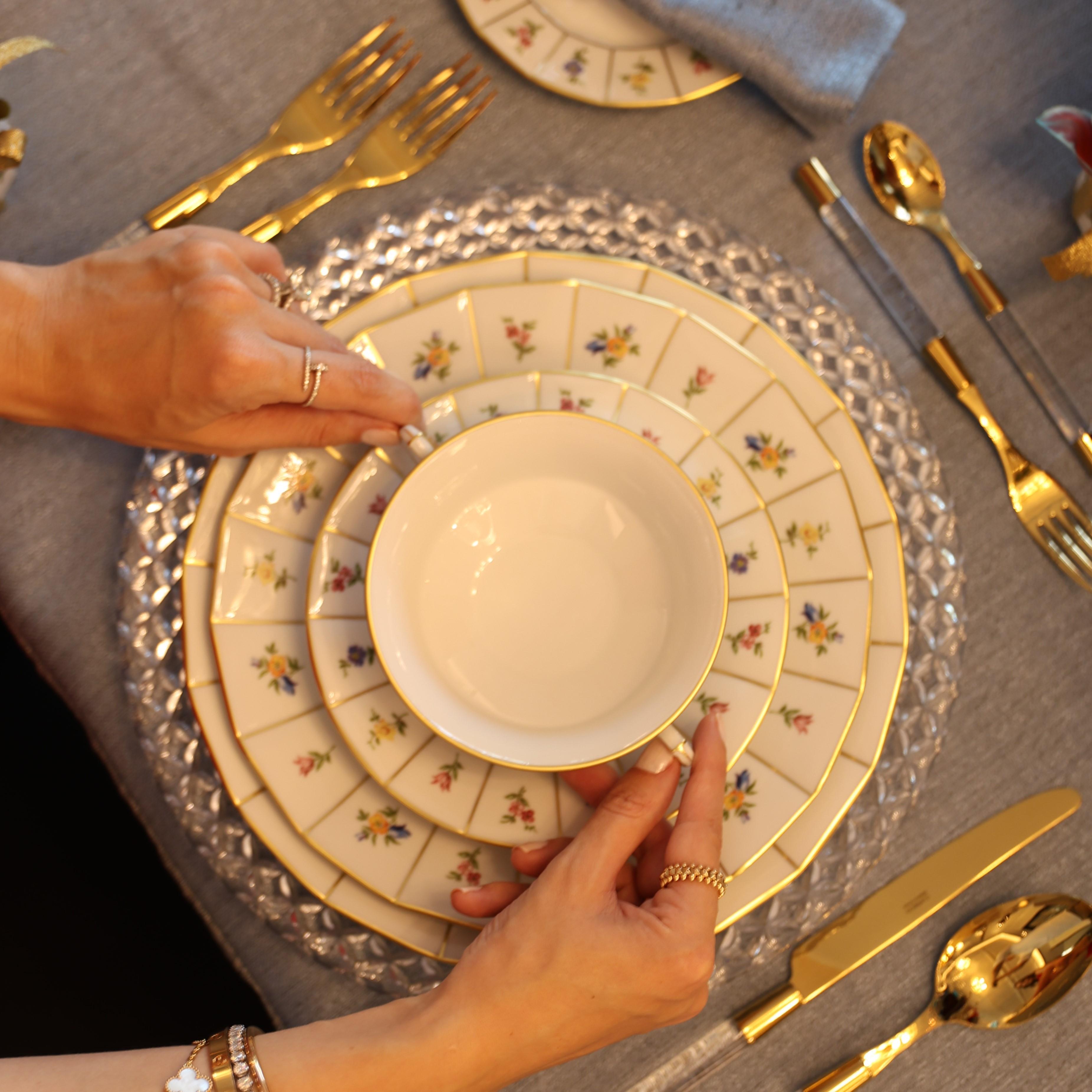 FURSTENBERG Çorba Kasesi & Tabağı 17,4cm / 300ml GRECQUE MILLE FLEURS