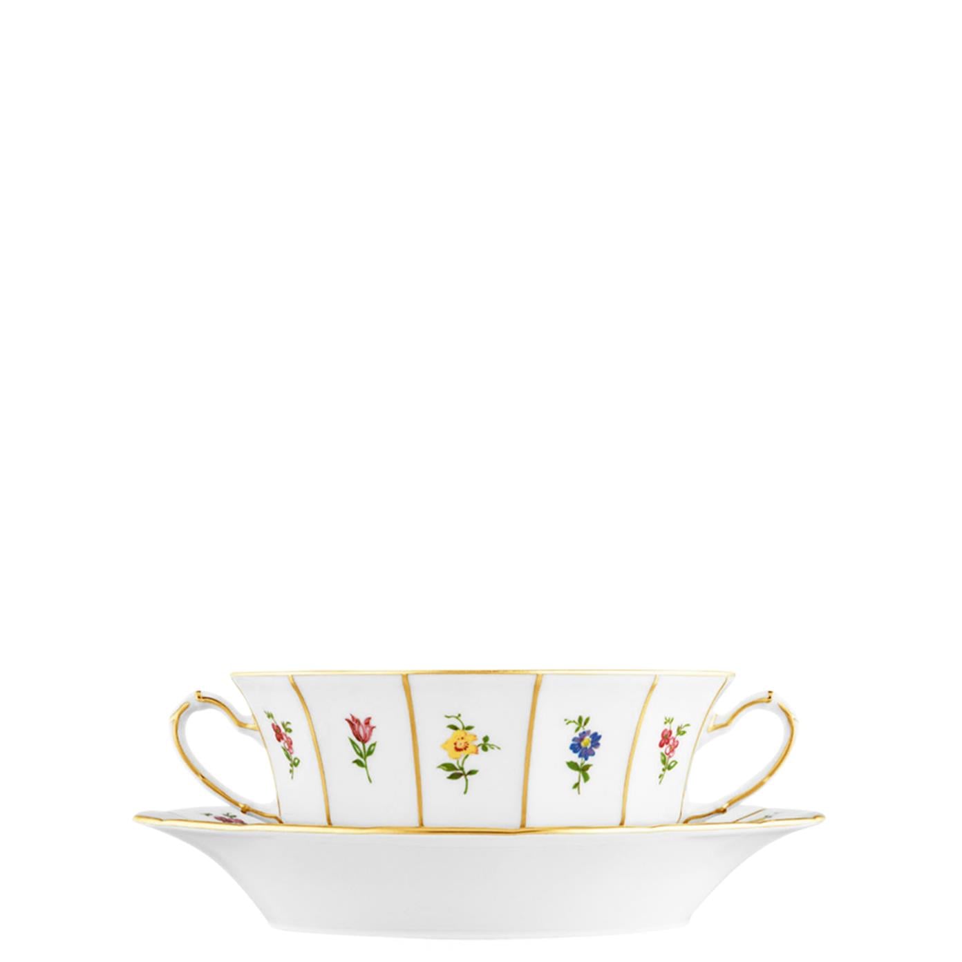 FURSTENBERG Çorba Kasesi & Tabağı 17,4cm / 300ml GRECQUE MILLE FLEURS