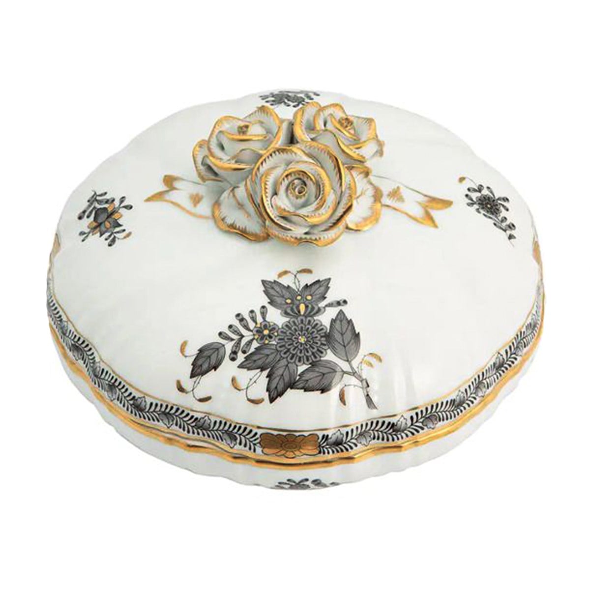 HEREND 17CM BONBONİYER APPONYİ SİYAH
