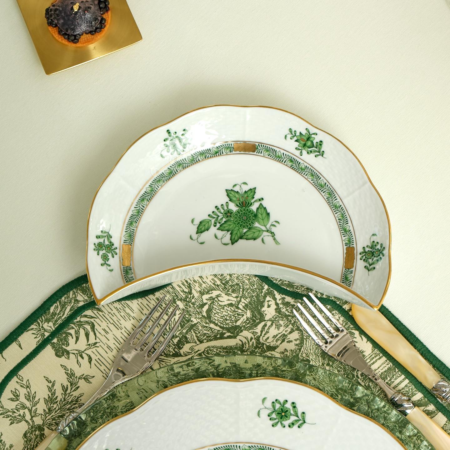 HEREND Ay Tabağı 20,5cm Apponyi Yeşil