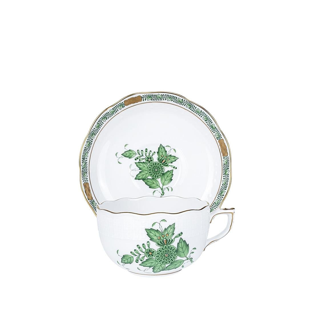 HEREND Çay Fincanı & Tabağı 200ml Apponyi Yeşil