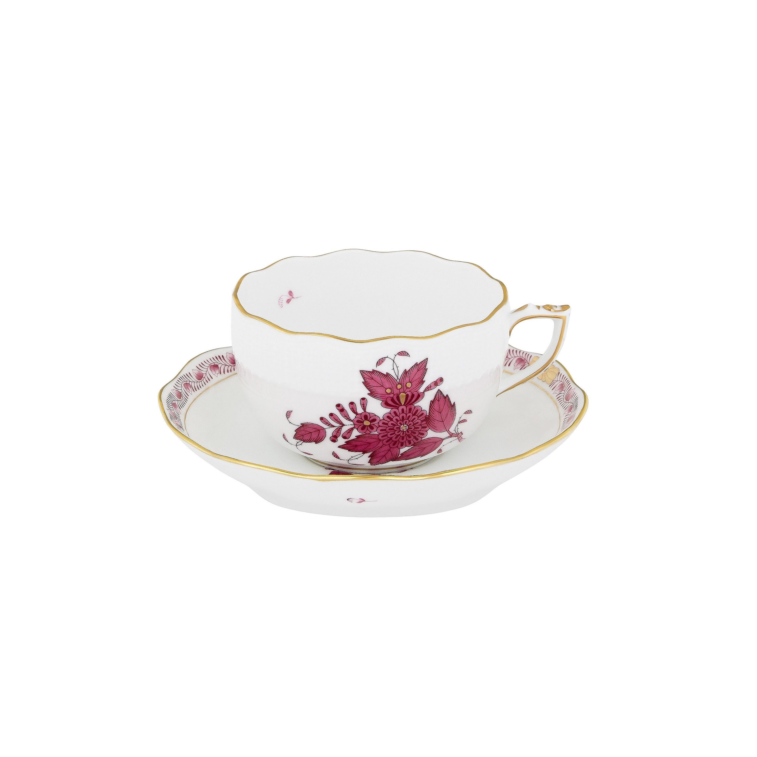 HEREND Çay Fincanı & Tabağı 200ml Apponyi Pembe