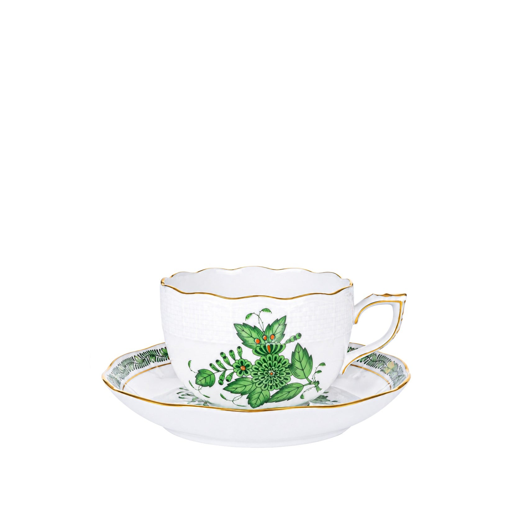 HEREND Teacup & Saucer 200ml Apponyi Green