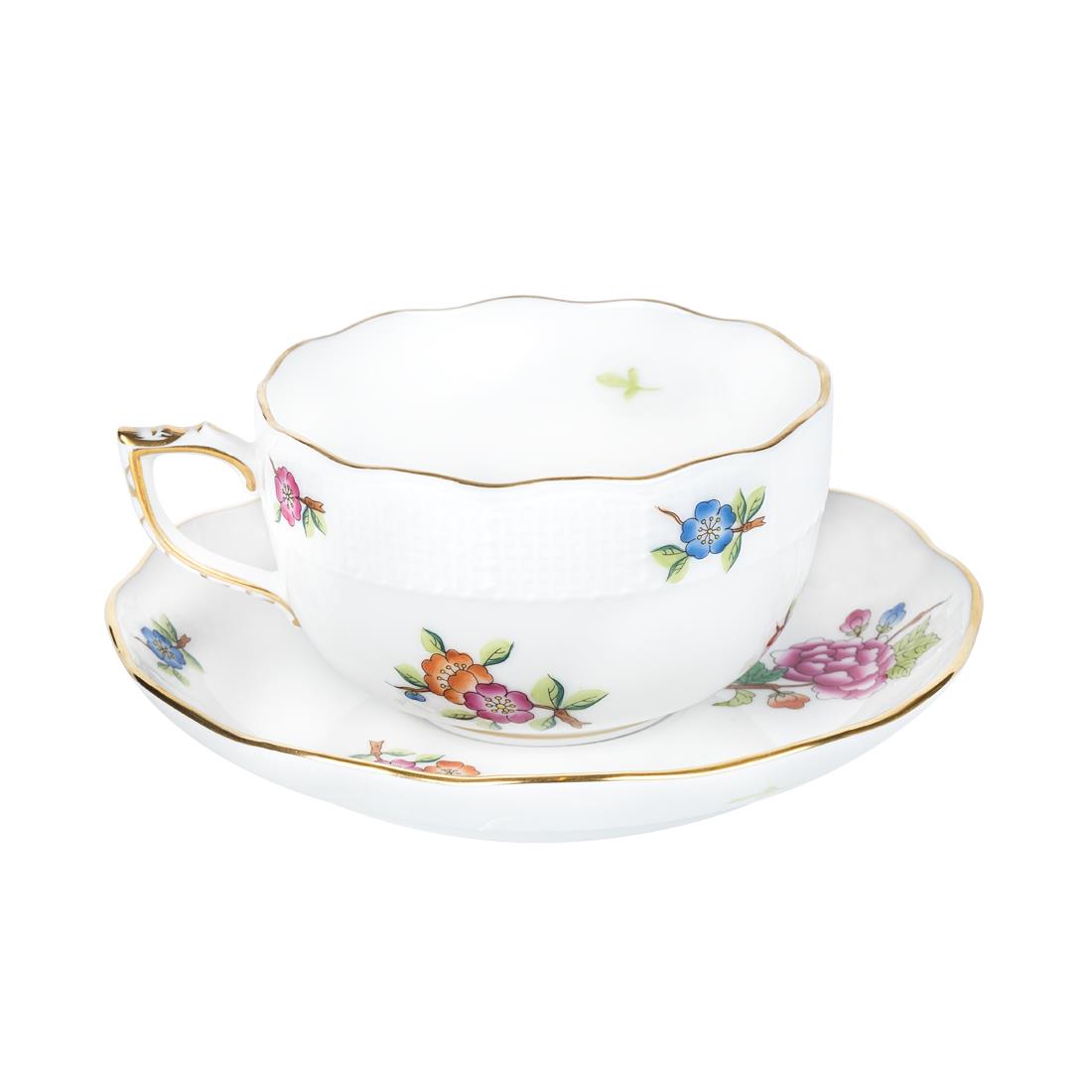 HEREND Çay Fincanı & Tabağı 200ml ETON Pembe Çiçek