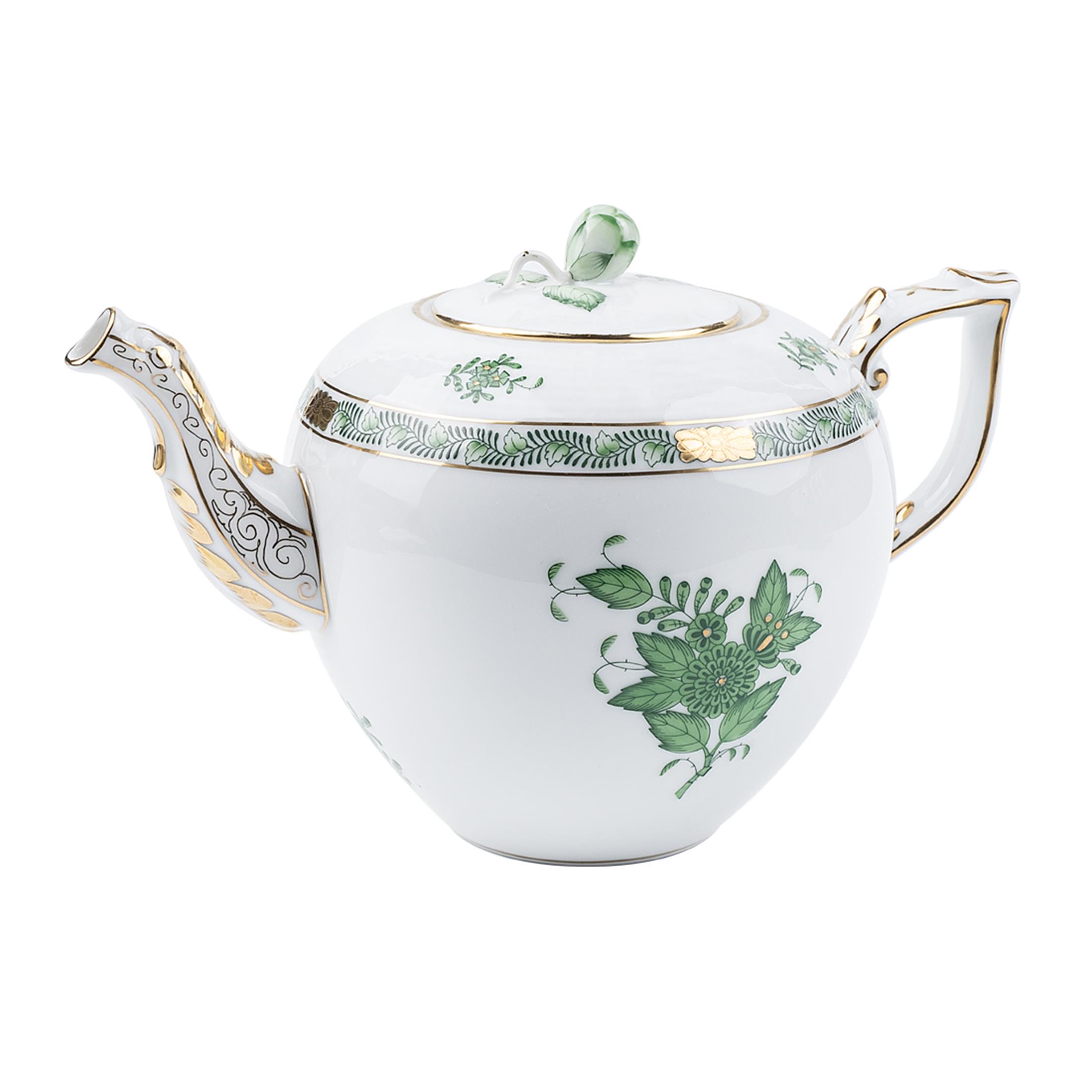 HEREND Teapot Apponyi Green