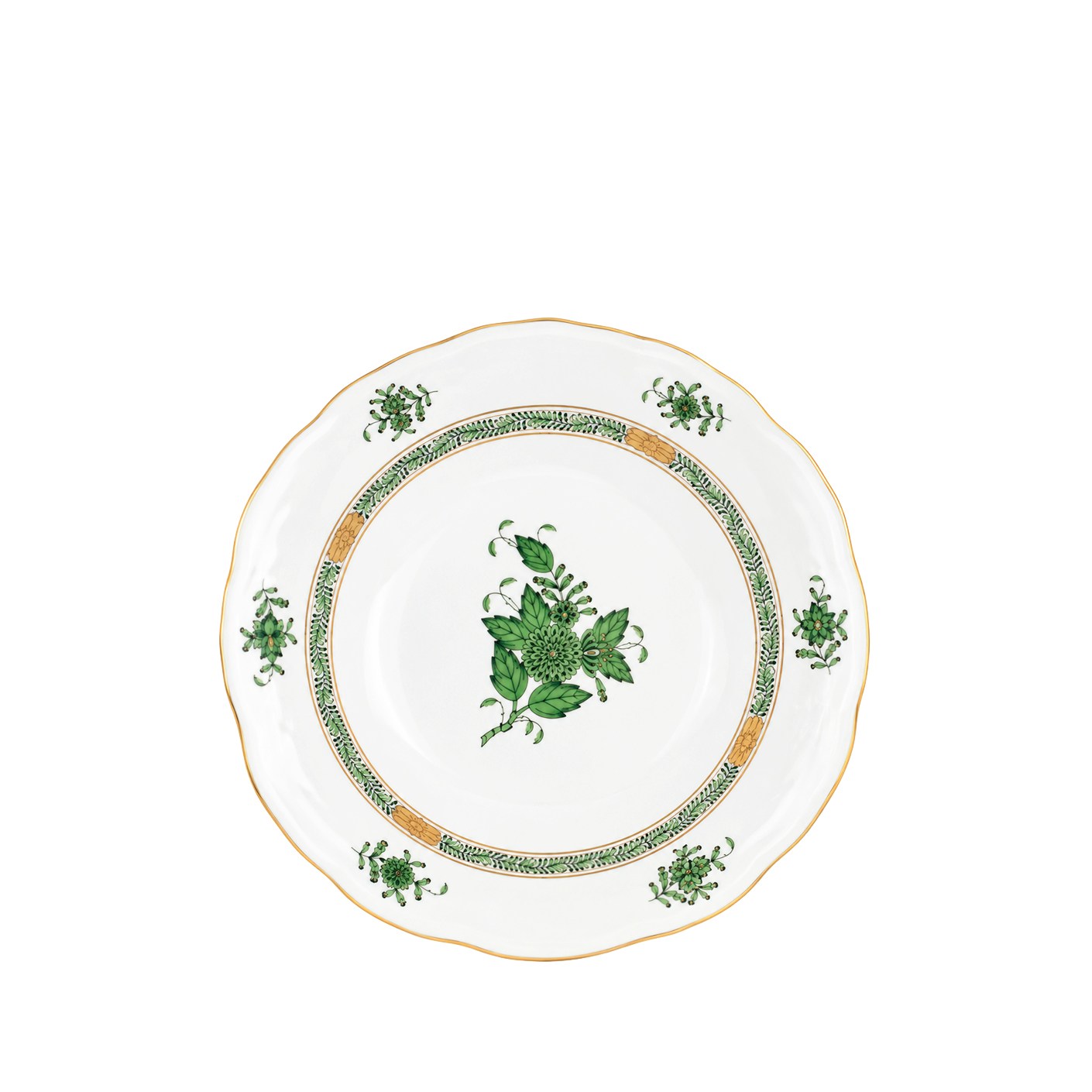 HEREND Soup Bowl Apponyi Green