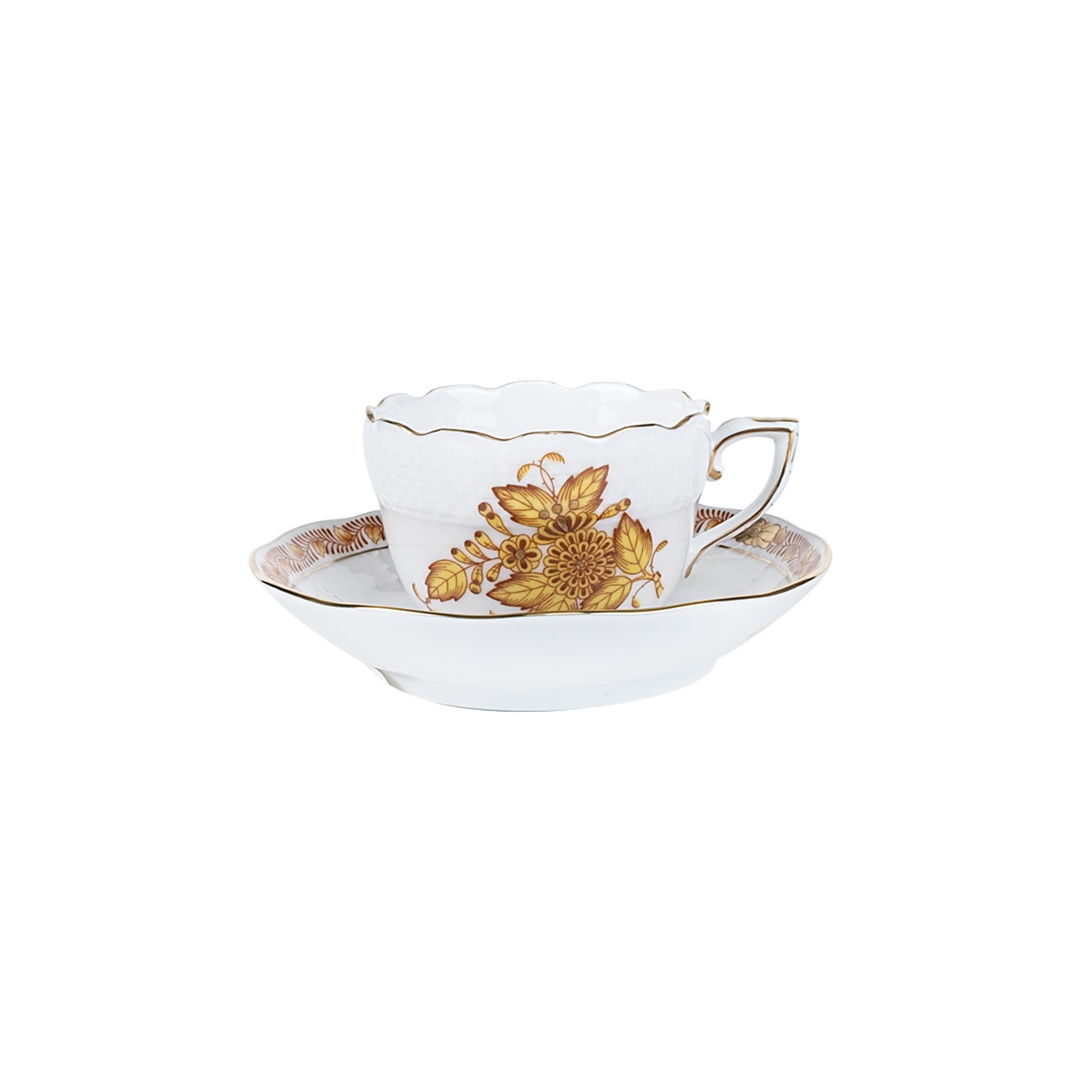 HEREND Kahve Fincanı & Tabağı 110ml Apponyi Sarı