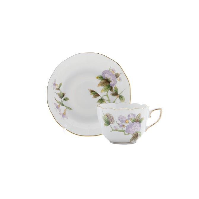 HEREND Coffee Cup & Saucer 110ml Victoria Lilac Green