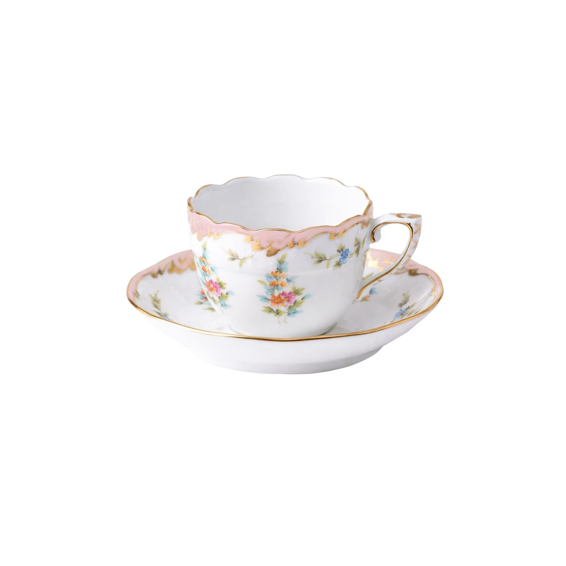HEREND Kahve Fincanı & Tabağı Pembe Fannie-x2