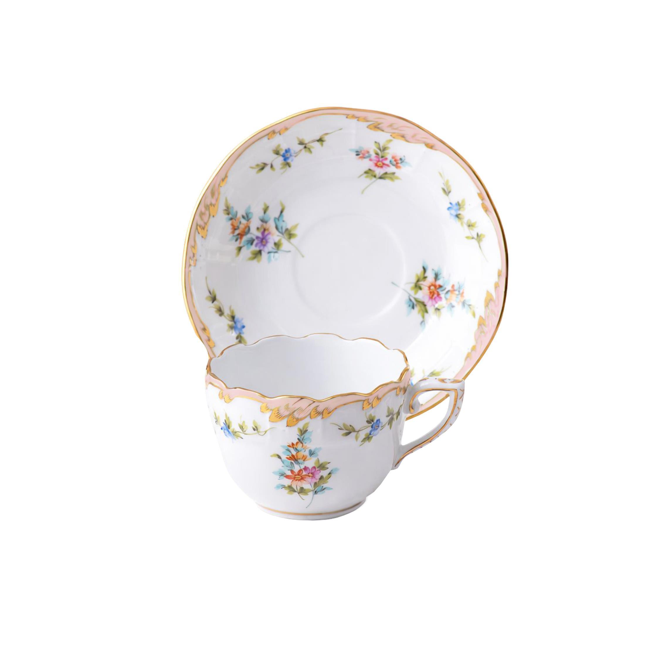 HEREND Kahve Fincanı & Tabağı Pembe Fannie-x2