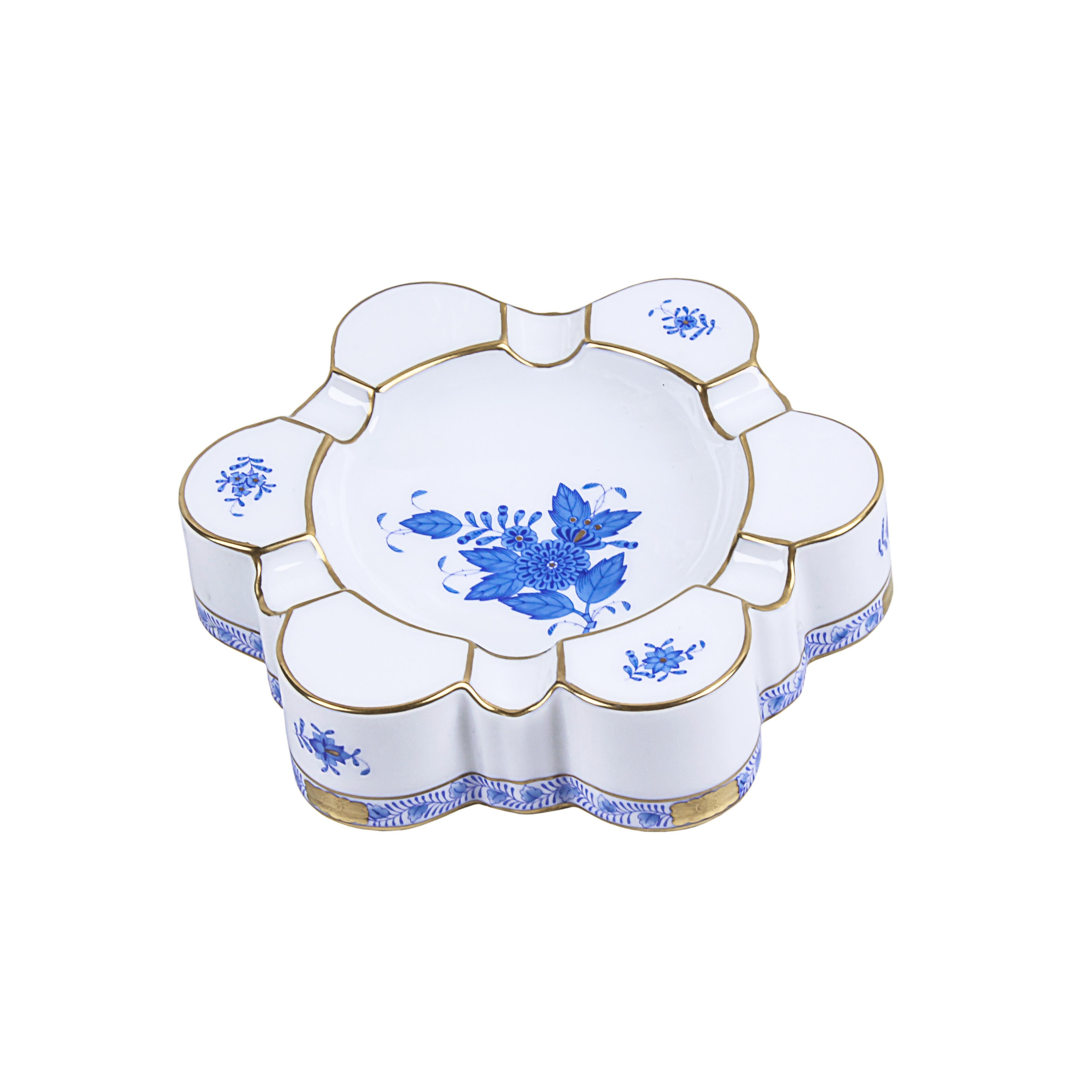 HEREND Ashtray Apponyi Blue
