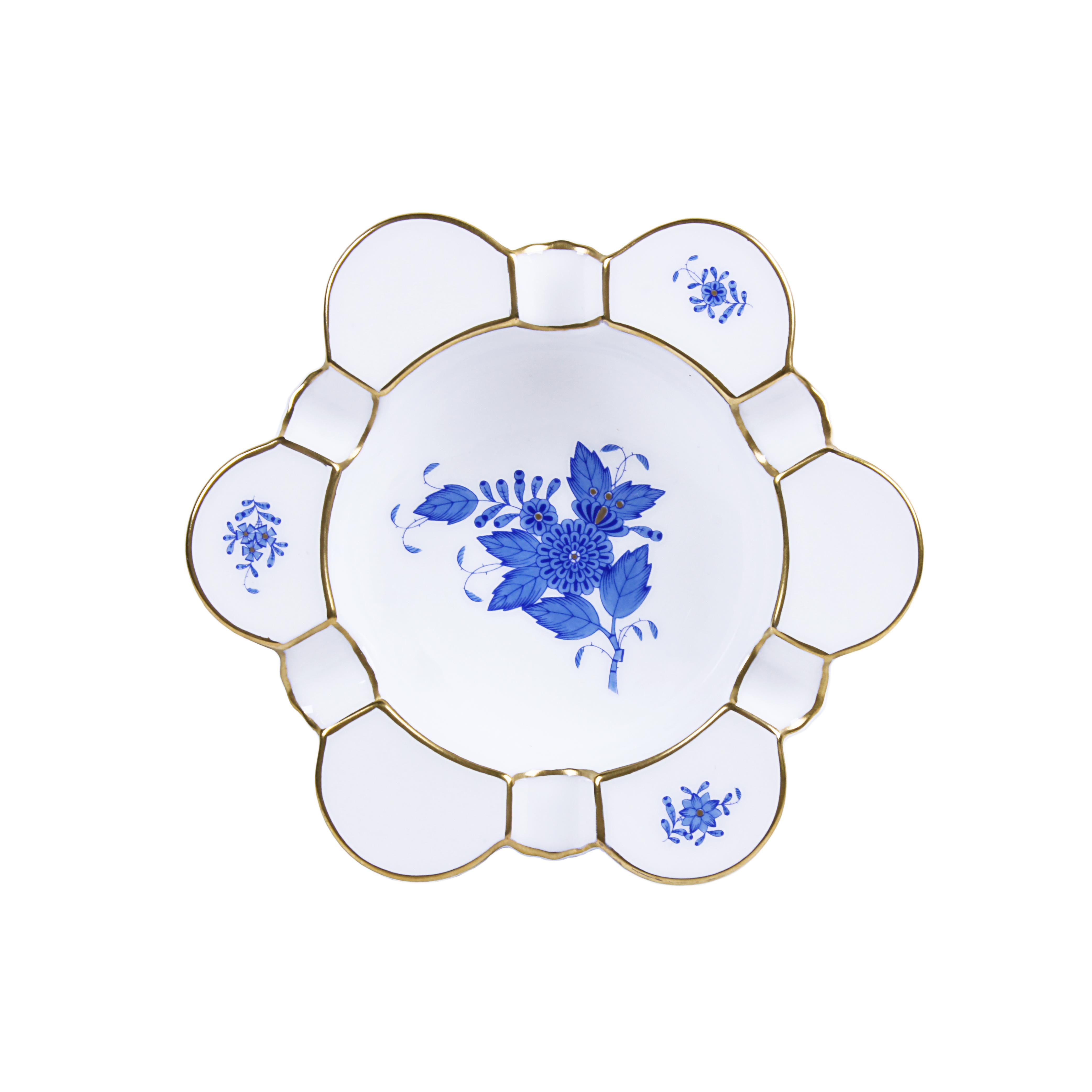 HEREND Ashtray Apponyi Blue