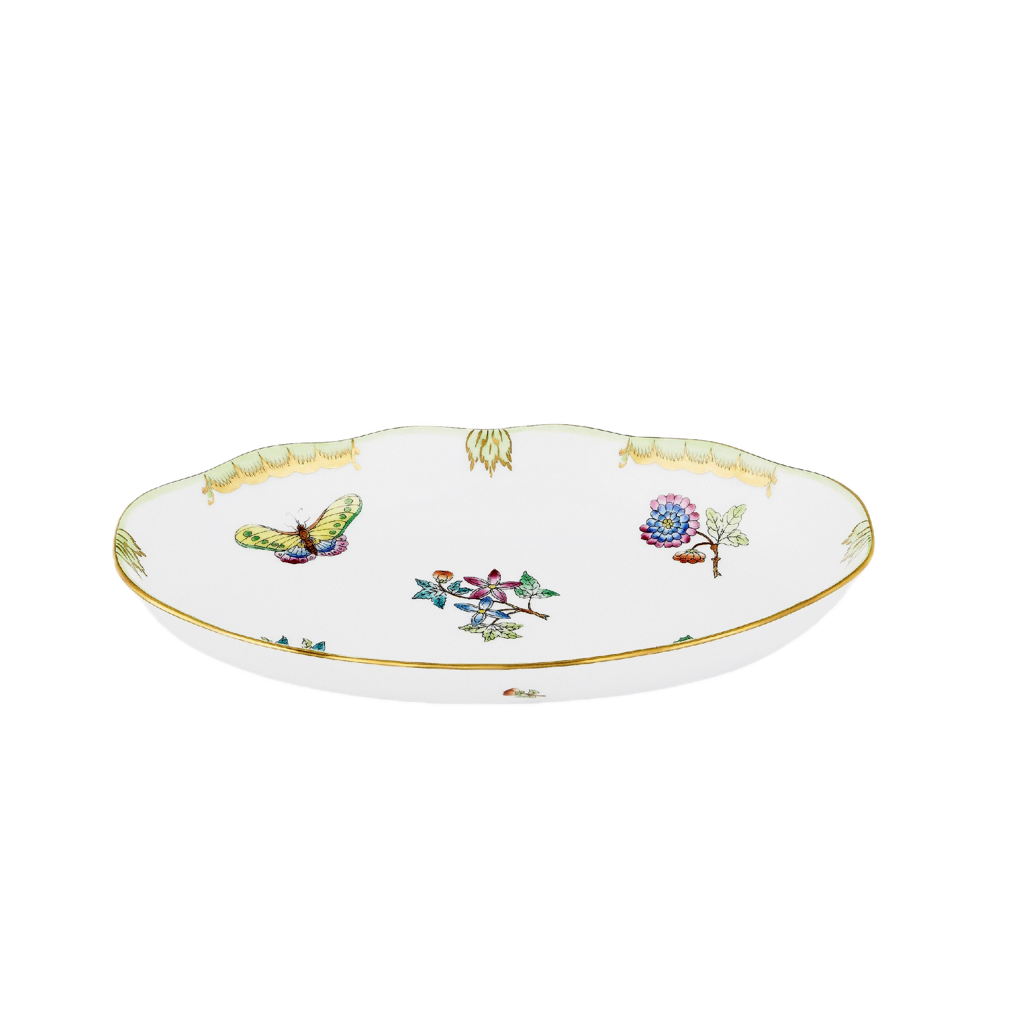 HEREND Oval Servislik Büyük 24cm Victoria Renkli Az Desenli