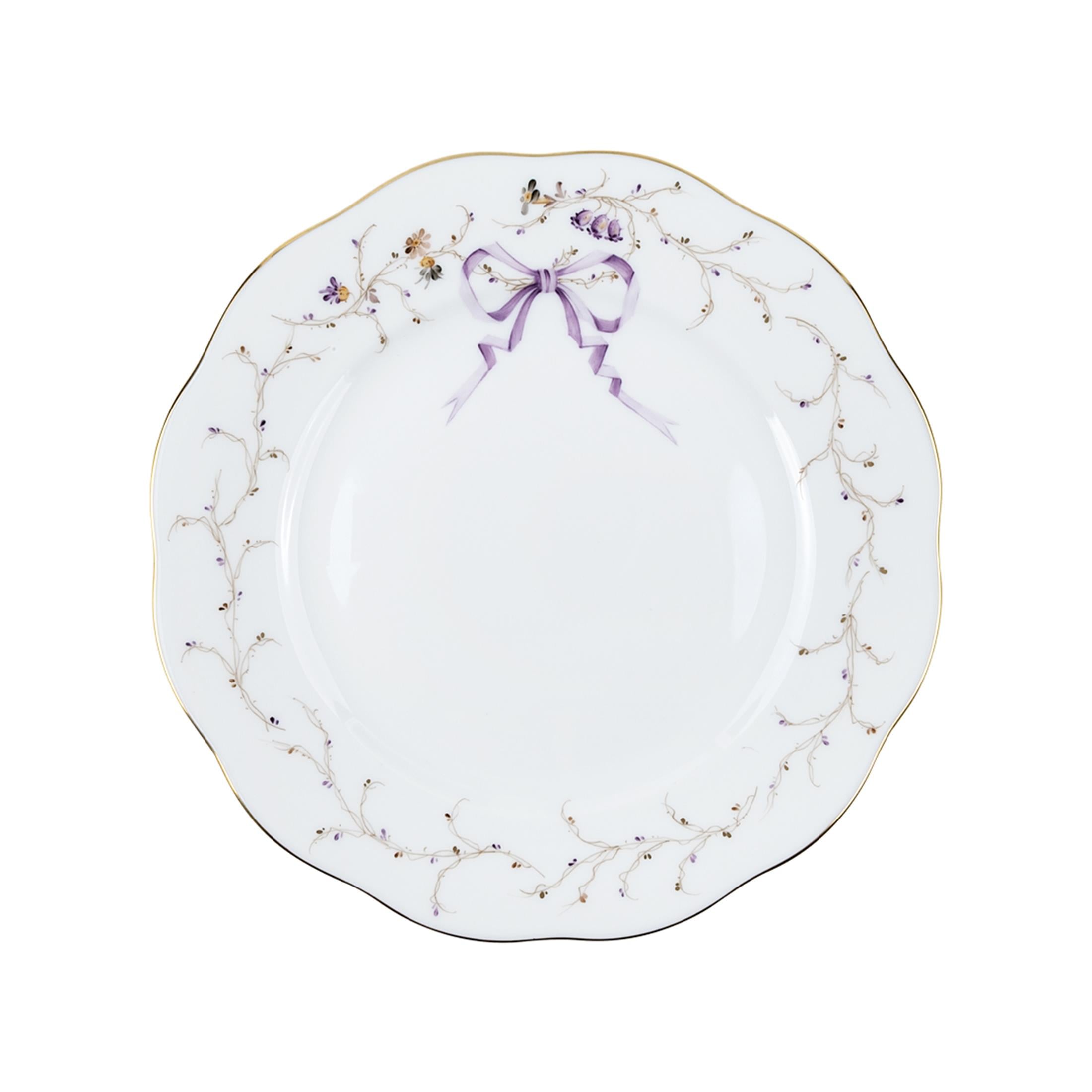 HEREND Pasta Tabağı 19,5cm  EDEN Kelebekli Lila