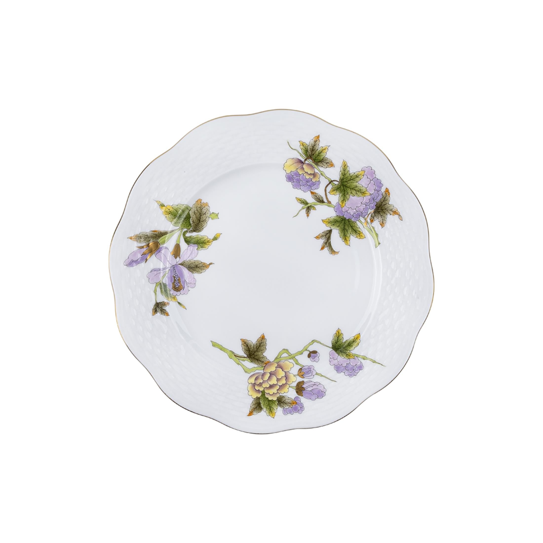HEREND Pasta Tabağı 19cm Victoria Lila Yeşil