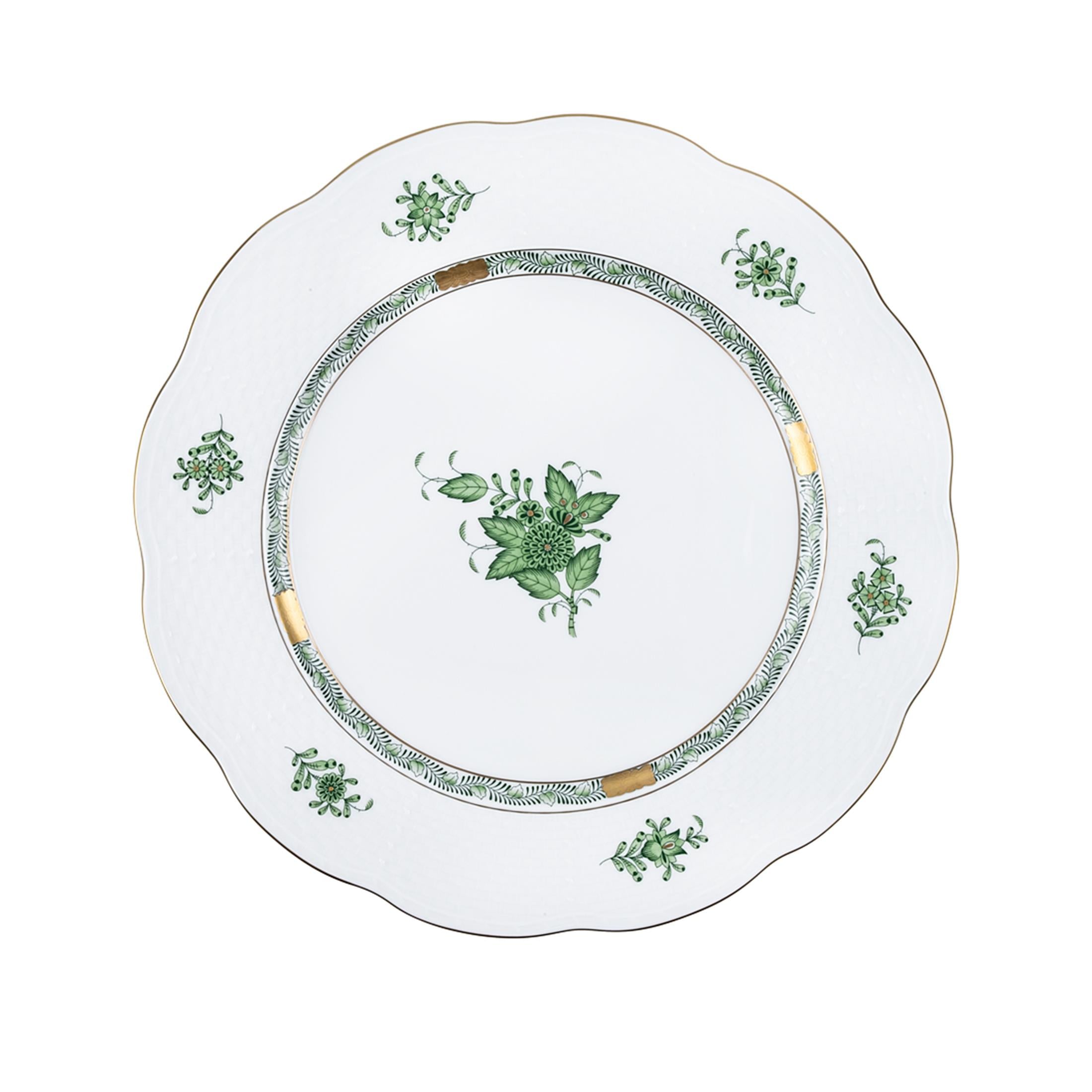 HEREND Service Plate 28,5cm Apponyi Green