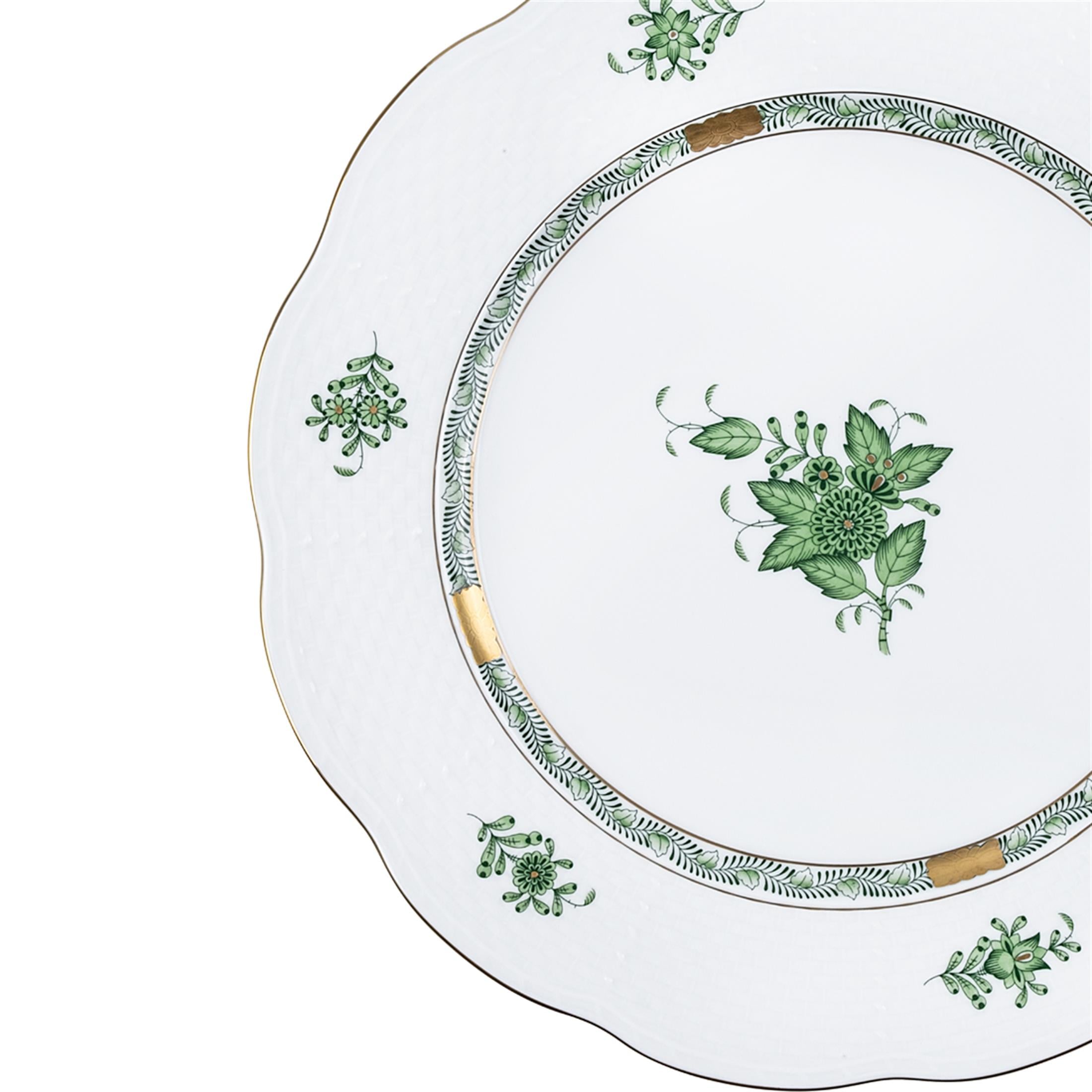 HEREND Service Plate 28,5cm Apponyi Green