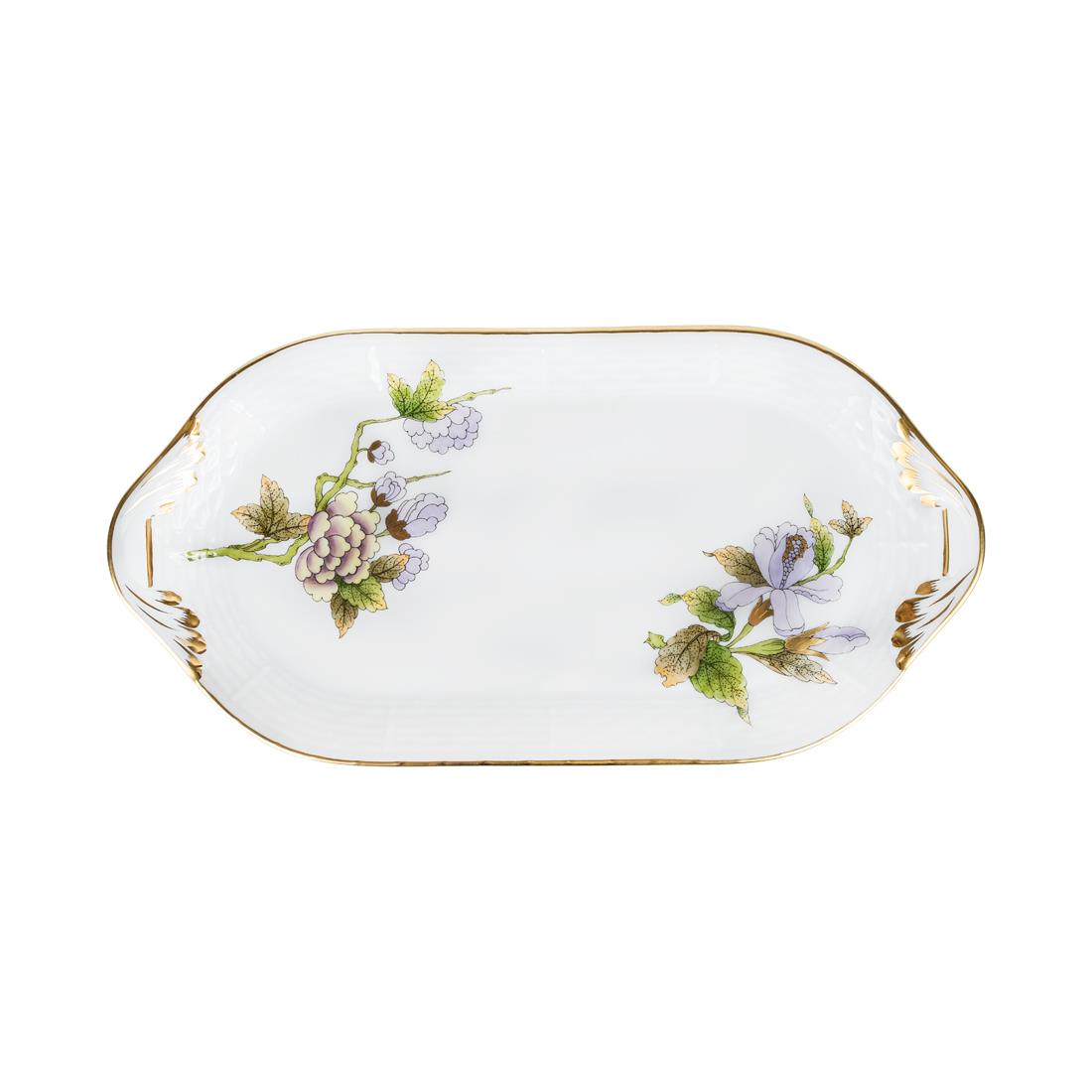 HEREND Tray Slim Long 23,5cm Victoria Lilac Green