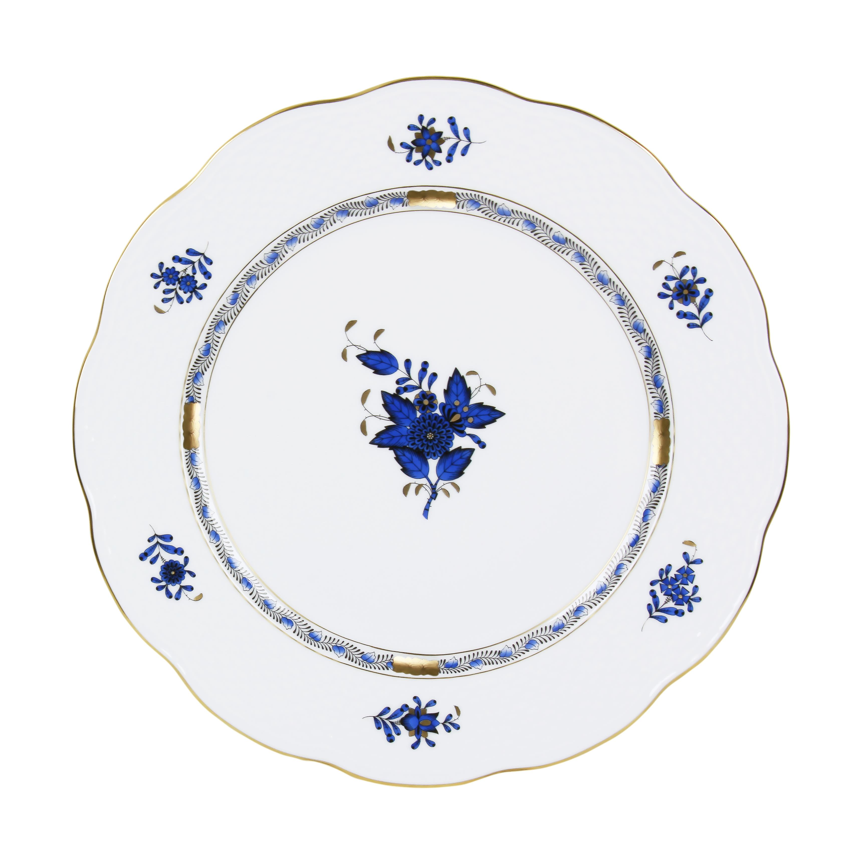 HEREND Yemek Servis Tabağı 28,5cm Apponyi Buket Mavi