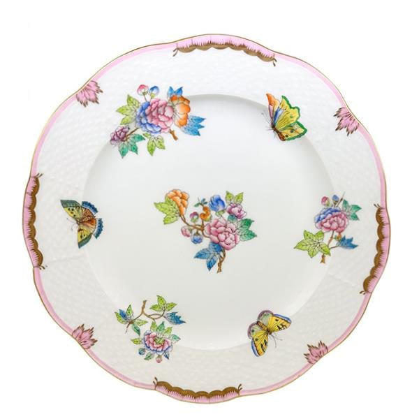 HEREND Yemek Servis Tabağı 28,5cm Queen Victoria AÇIK PEMBE Renkli