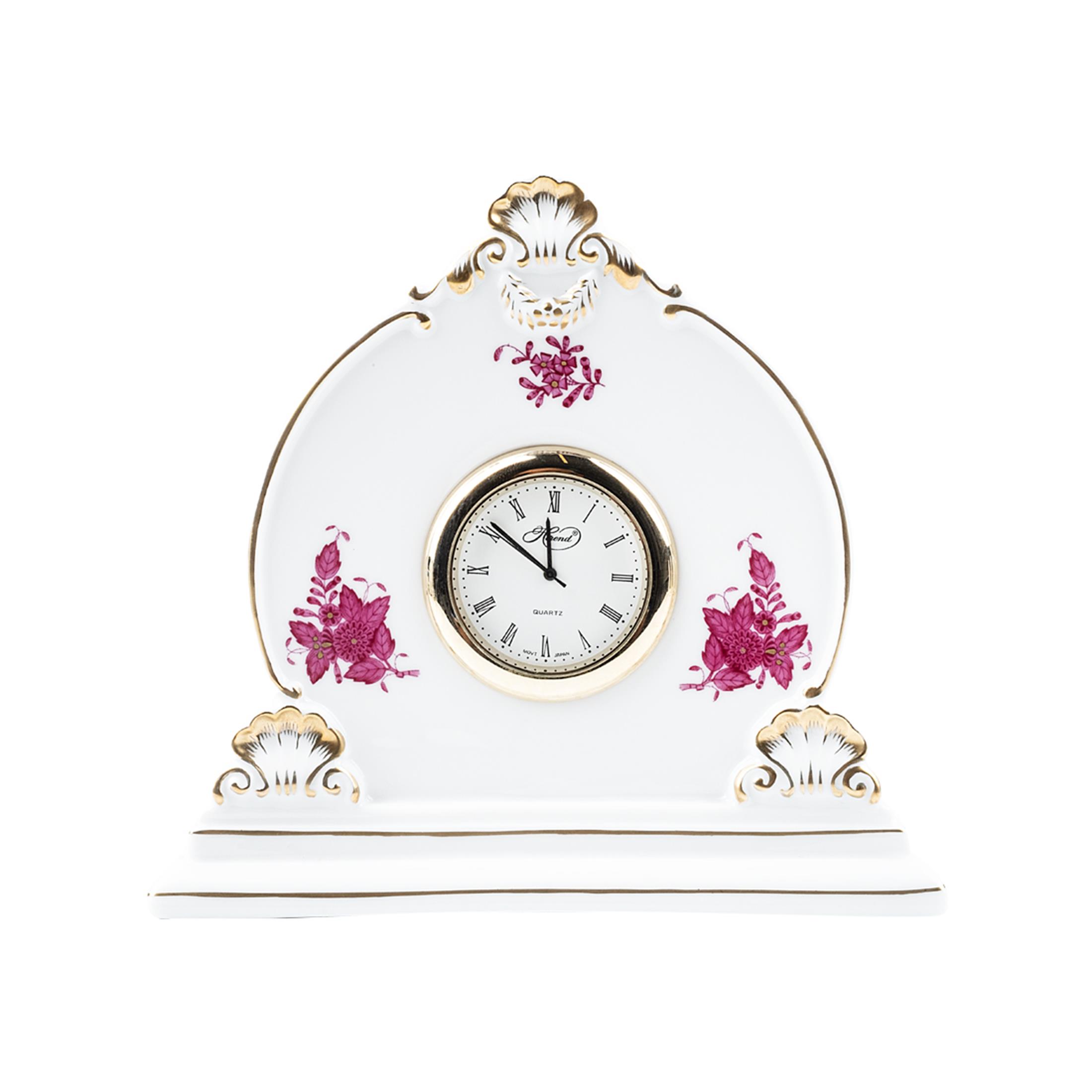 HEREND Yuvarlak Masa Saati 11cm Apponyi Pembe
