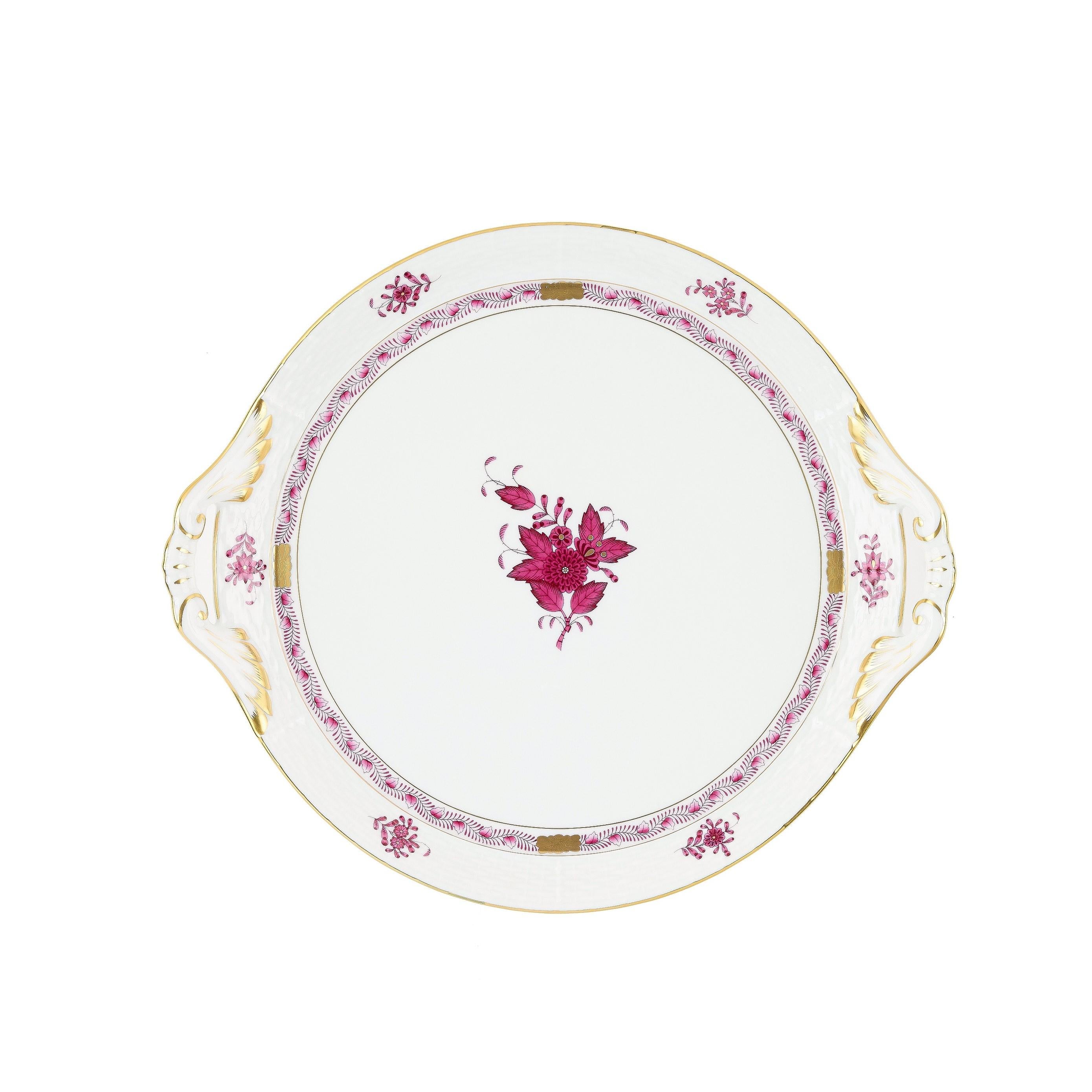 HEREND Yuvarlak Tepsi Apponyi Pembe