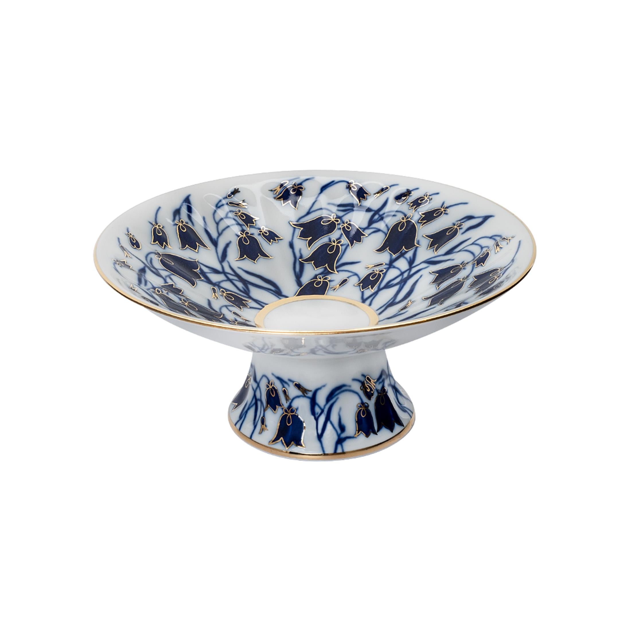 IMPERIAL PORCELAIN Standing Fruit Holder Bellflowers