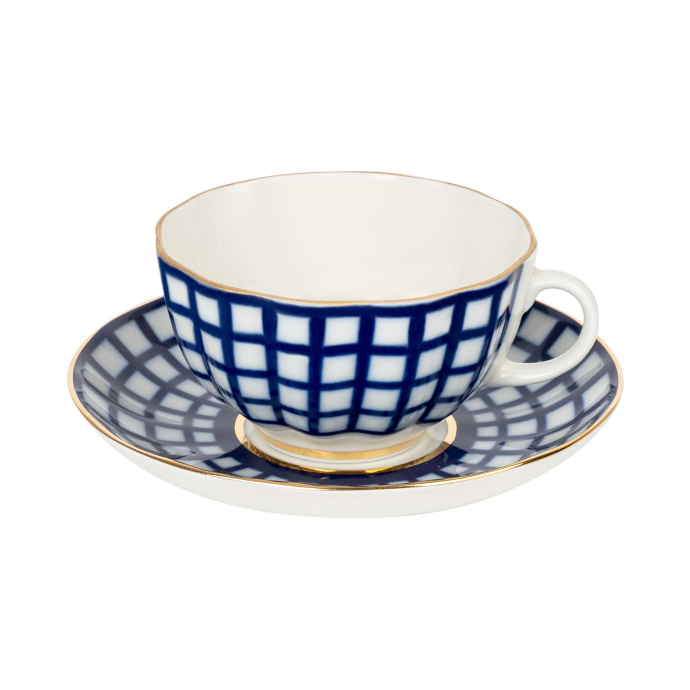 IMPERIAL PORCELAIN Çay Fincanı 250 ml & Pasta Tabağı 18 cm Trio Quattro