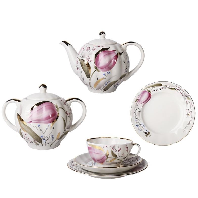 IMPERIAL PORCELAIN Çay Seti 6 kişilik 20 Parça Pink Tulips
