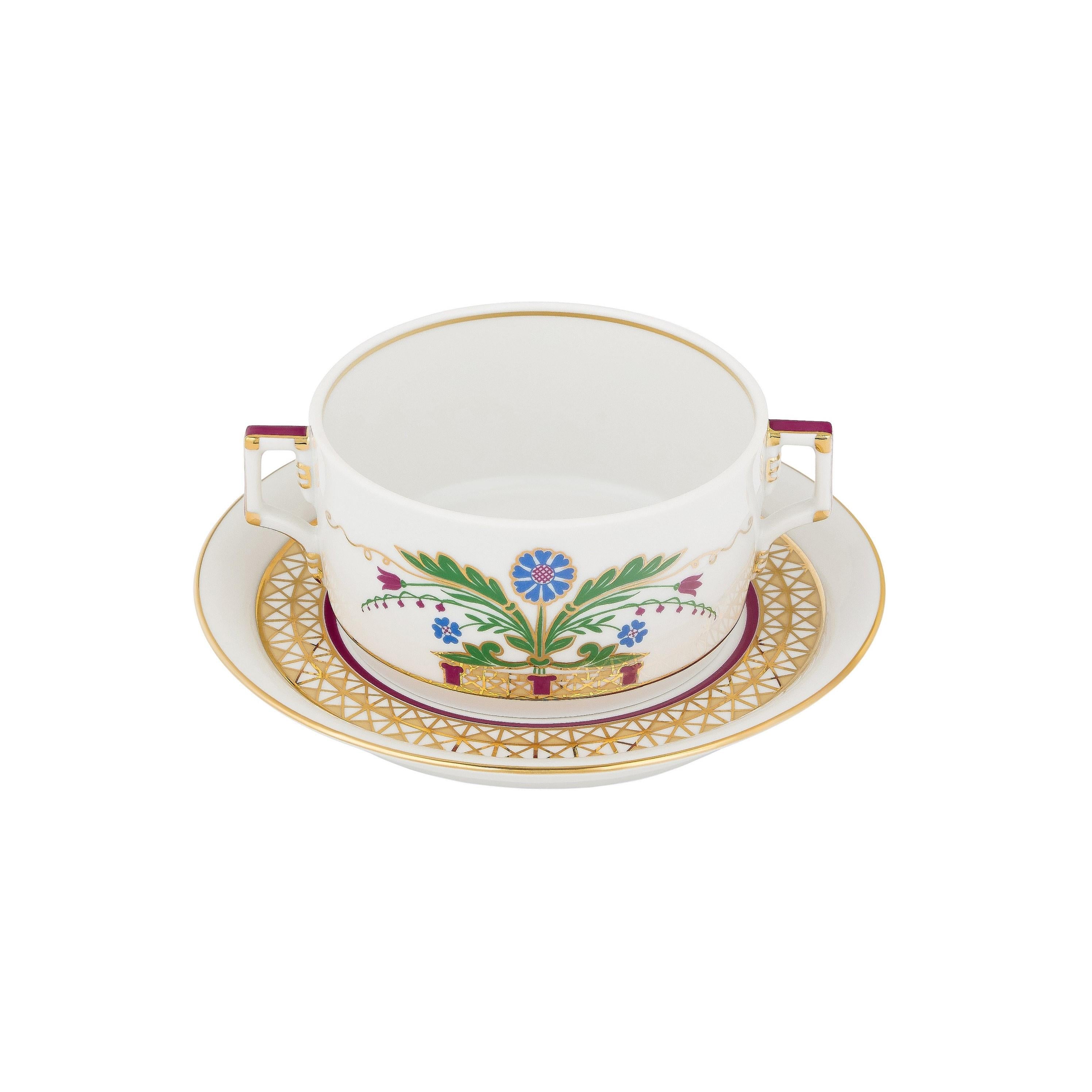 IMPERIAL PORCELAIN Çorba Kasesi Kulplu Zamoskvorechye
