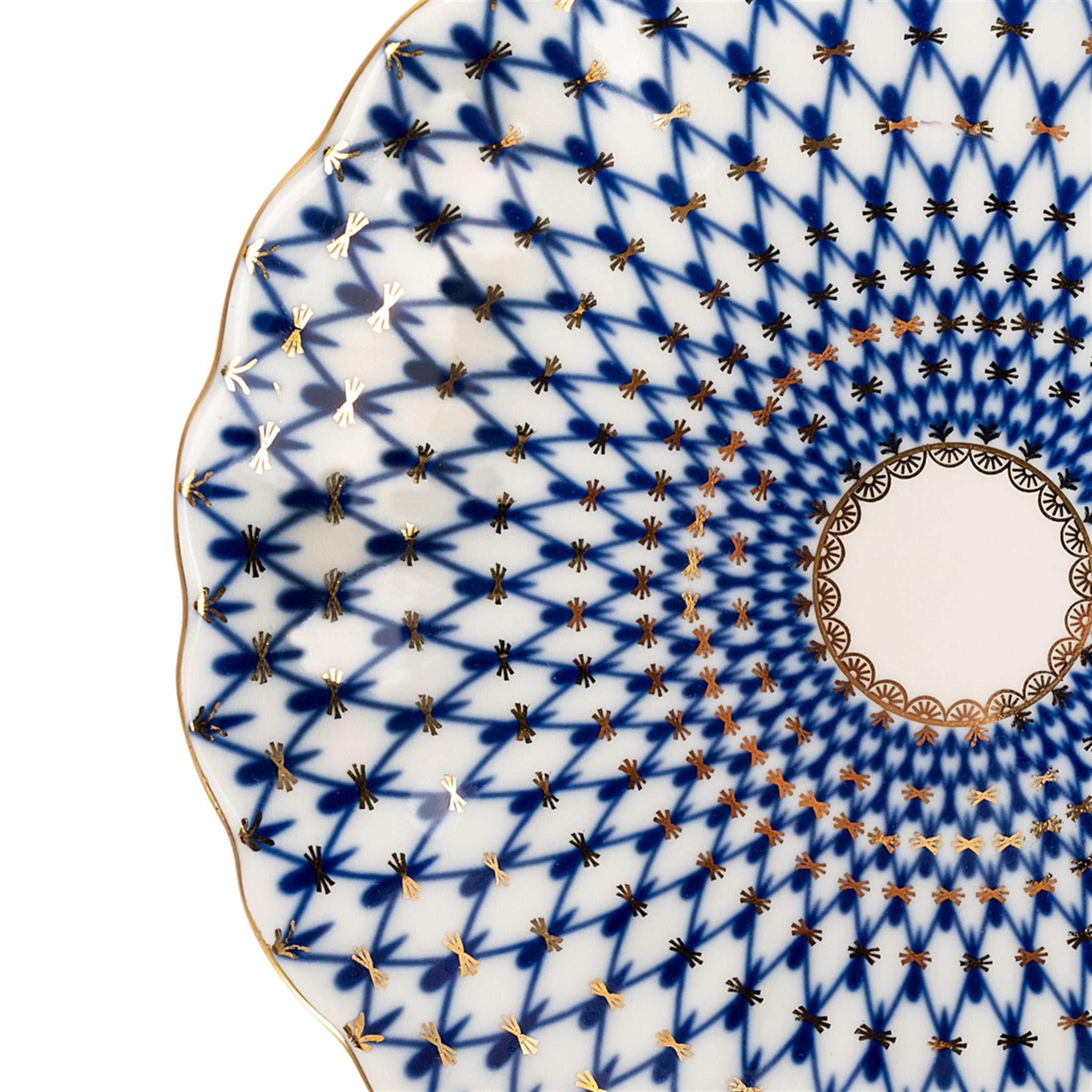 IMPERIAL PORCELAIN Kek Tabağı 23 cm Cobalt net Mavi