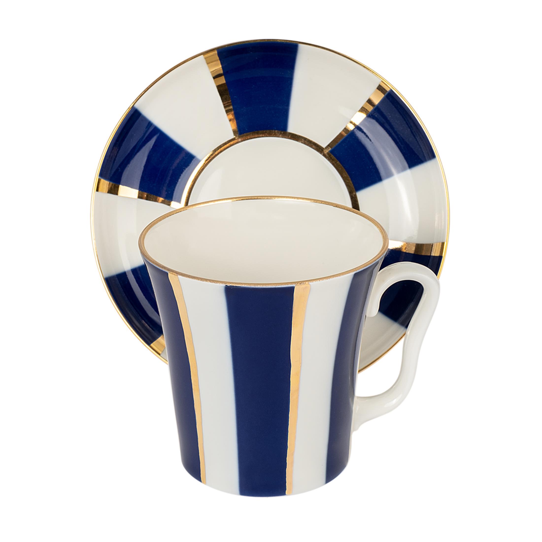 IMPERIAL PORCELAIN Kupa 360 ml Cobalt stripes