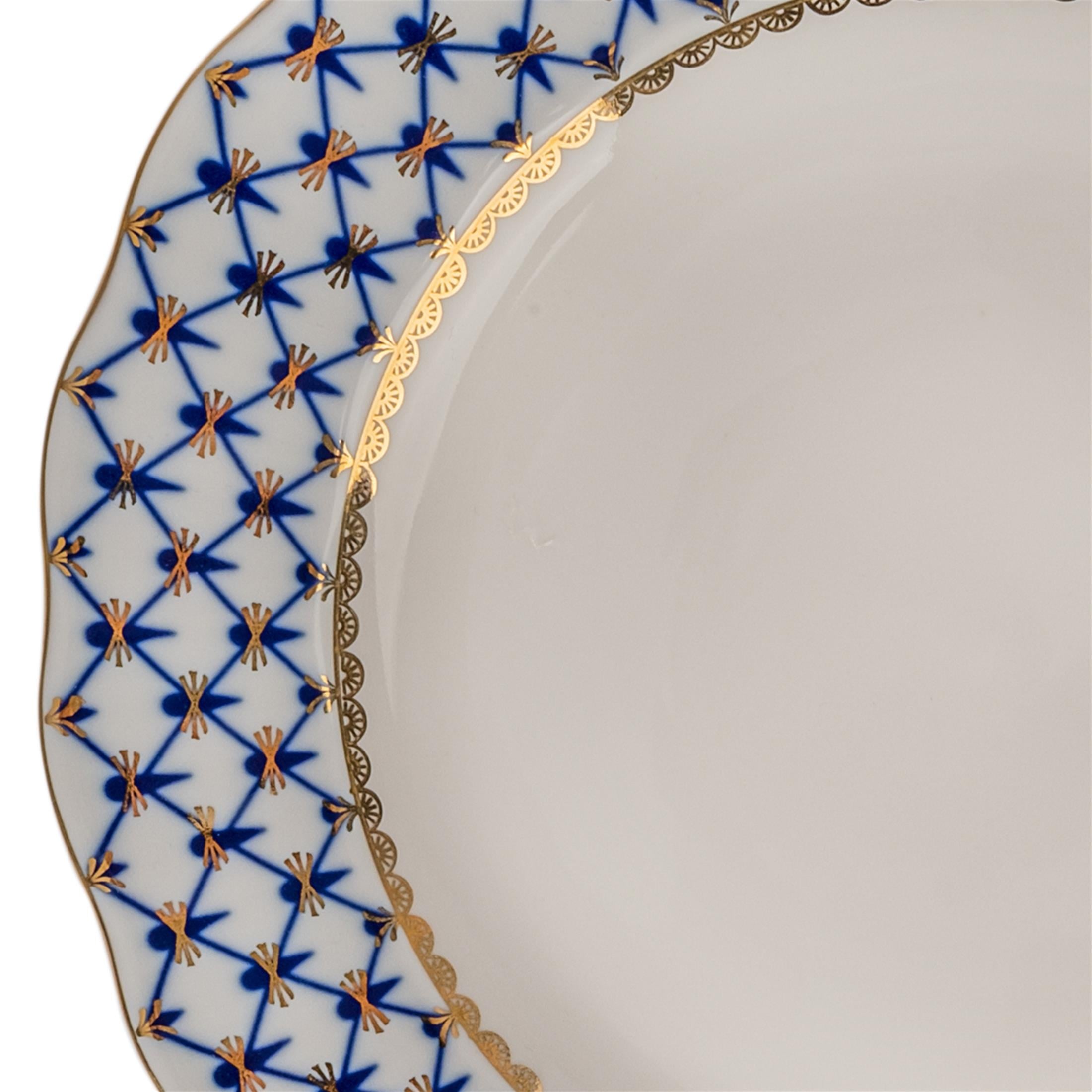 IMPERIAL PORCELAIN Dinner Service Plate 27 cm Cobalt net Blue