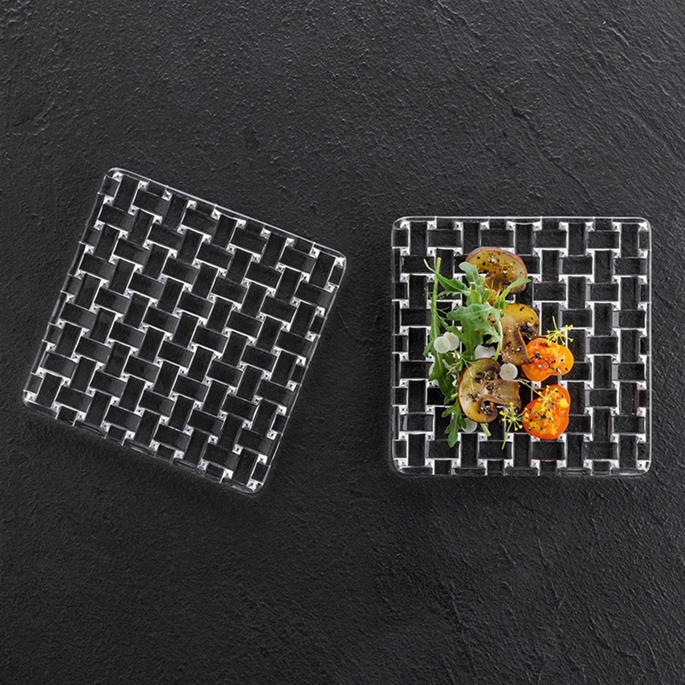 NACHTMANN Square Plate 14cm Set of 2 Bossa Nova Transparent
