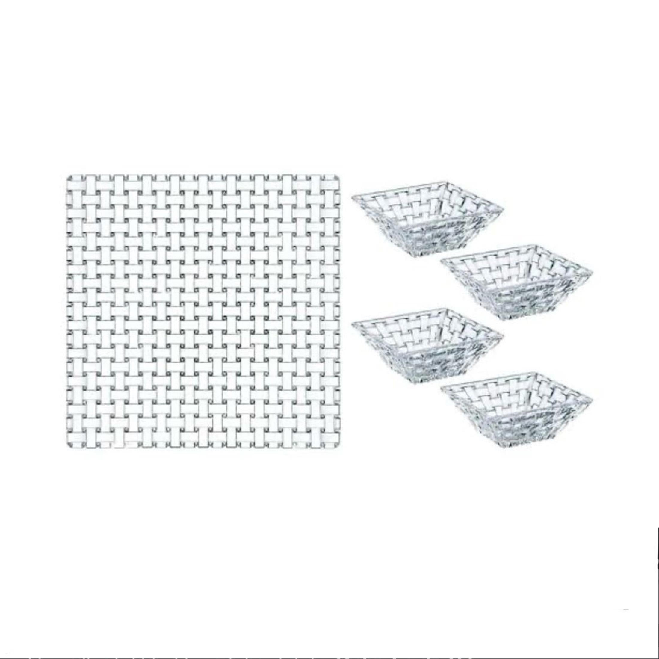 NACHTMANN Bowl 12cm & Serving Plate 28cm Set of 5 Bossa Nova Transparent