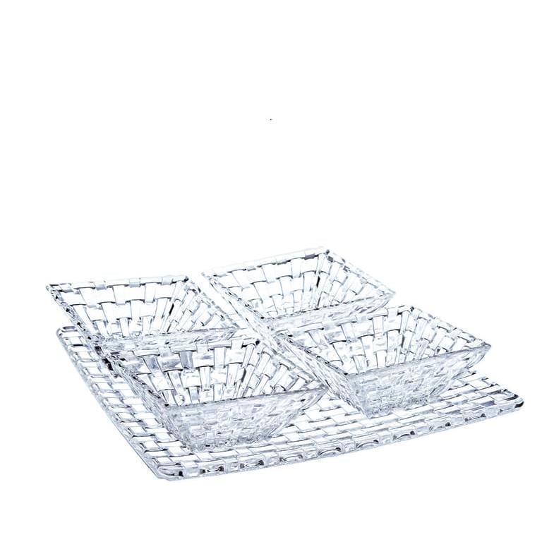 NACHTMANN Bowl 12cm & Serving Plate 28cm Set of 5 Bossa Nova Transparent