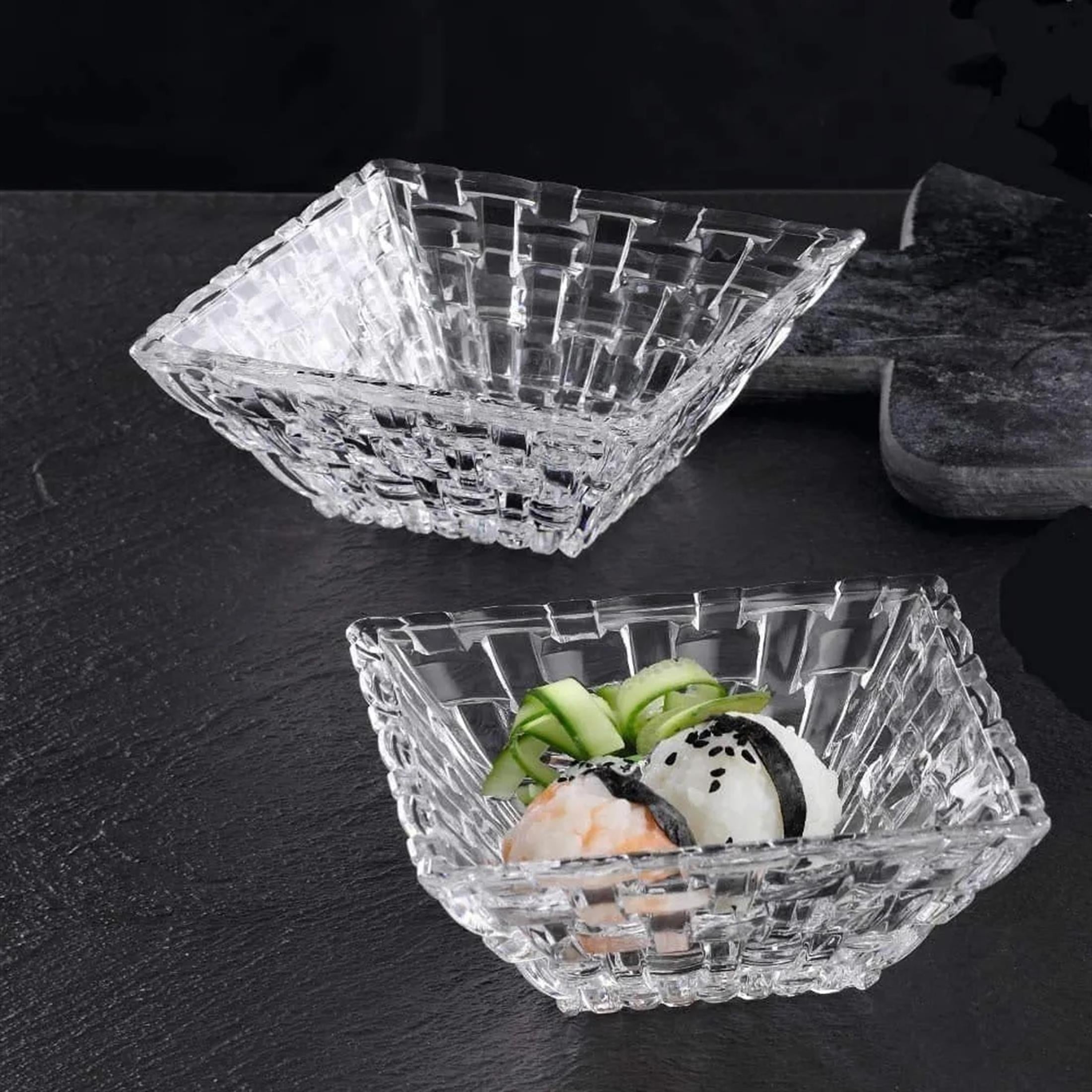 NACHTMANN Bowl Square 12cm Set of 2 Bossa Nova Transparent