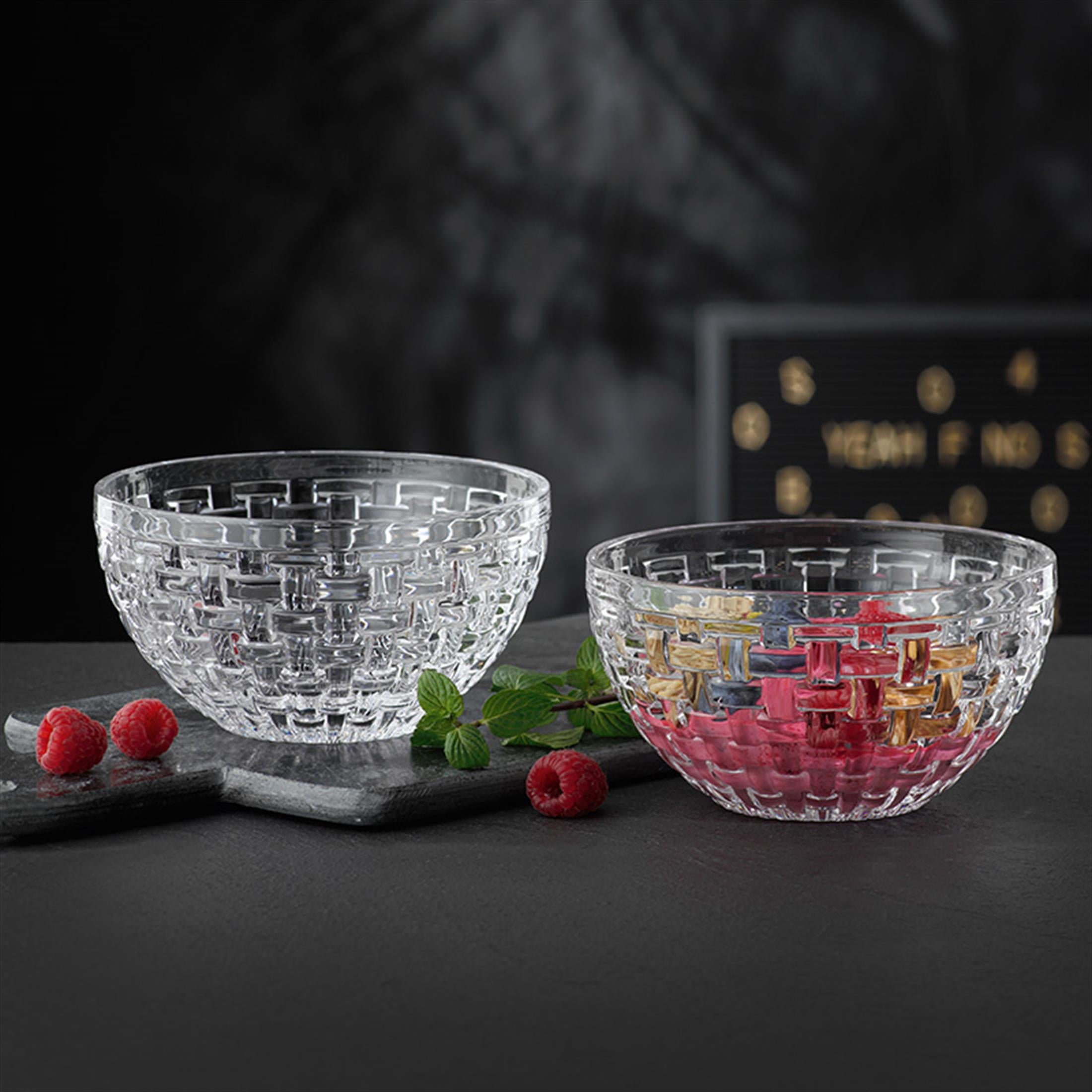 NACTMANN Round Bowl 15 cm Set of 2 Bossa Nova Transparent