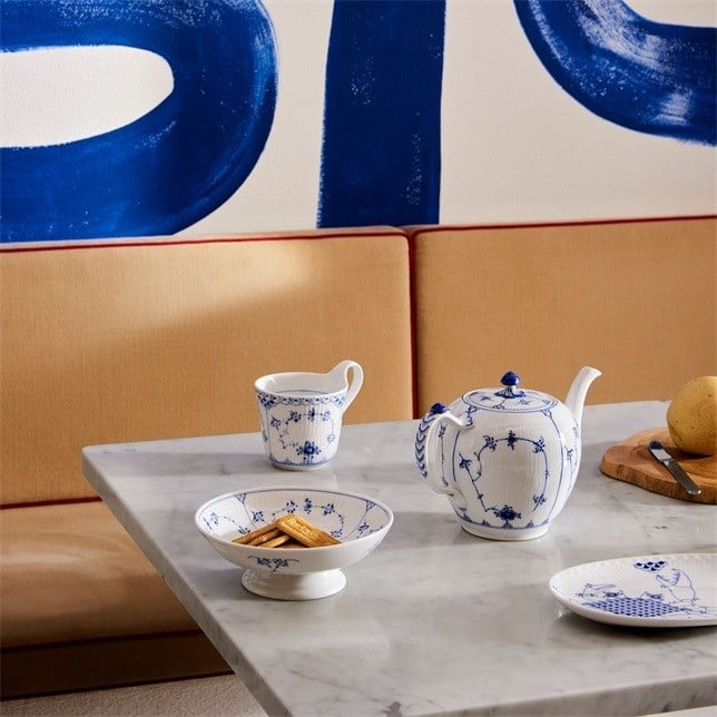 ROYAL COPENHAGEN Ayaklı Kase 420ml Blue Fluted Plain