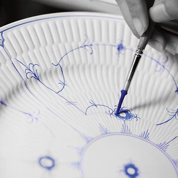 ROYAL COPENHAGEN Dessert Plate 19 cm Blue Fluted Plain