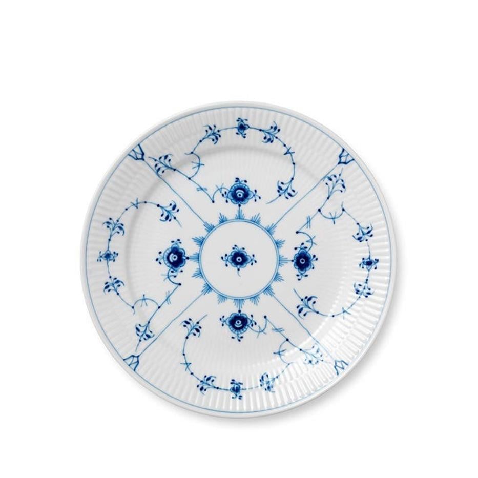 ROYAL COPENHAGEN Dessert Plate 19 cm Blue Fluted Plain