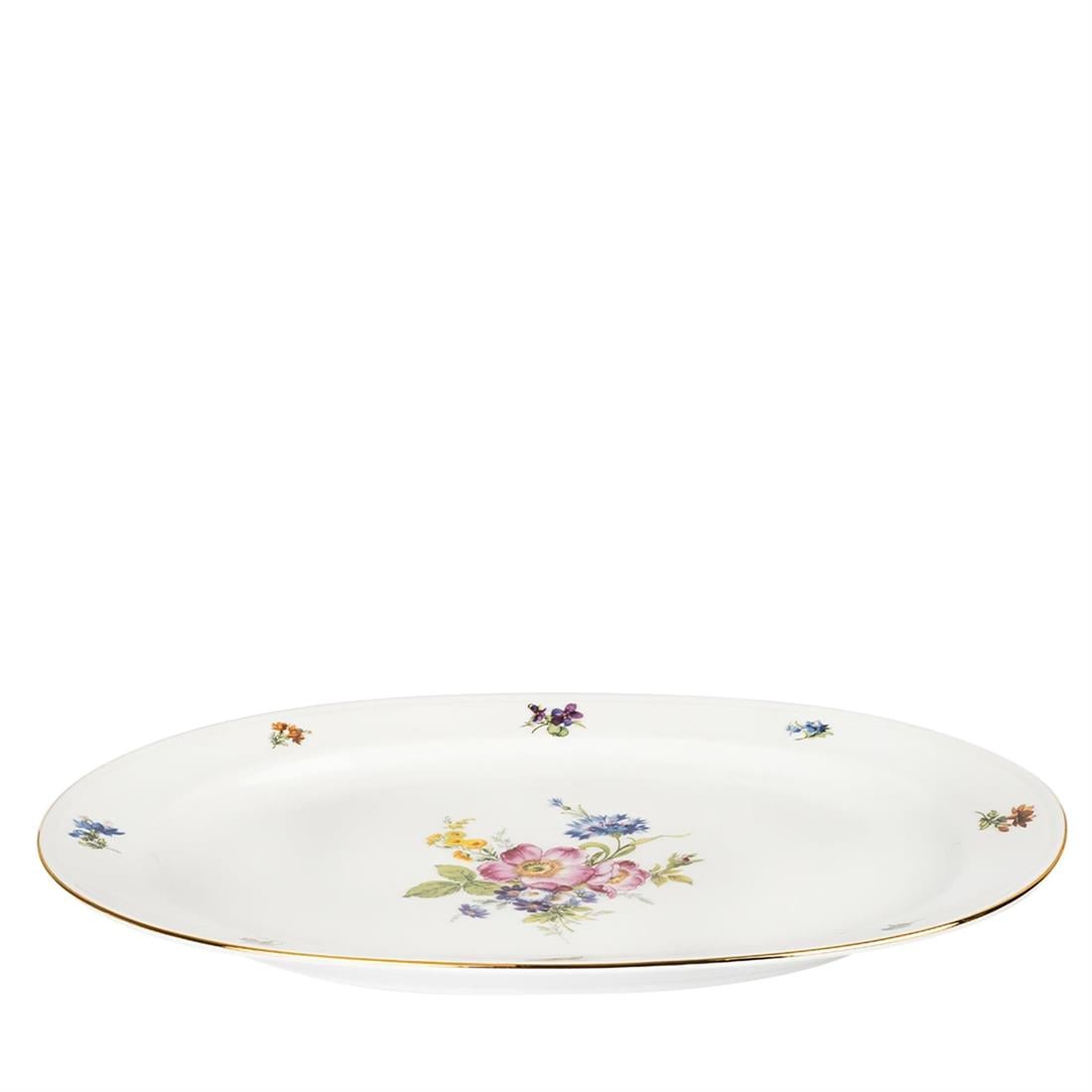 FURSTENBERG Oval Servis Tabağı 33,5cm ALT FURSTENBERG BUNTE BLUME