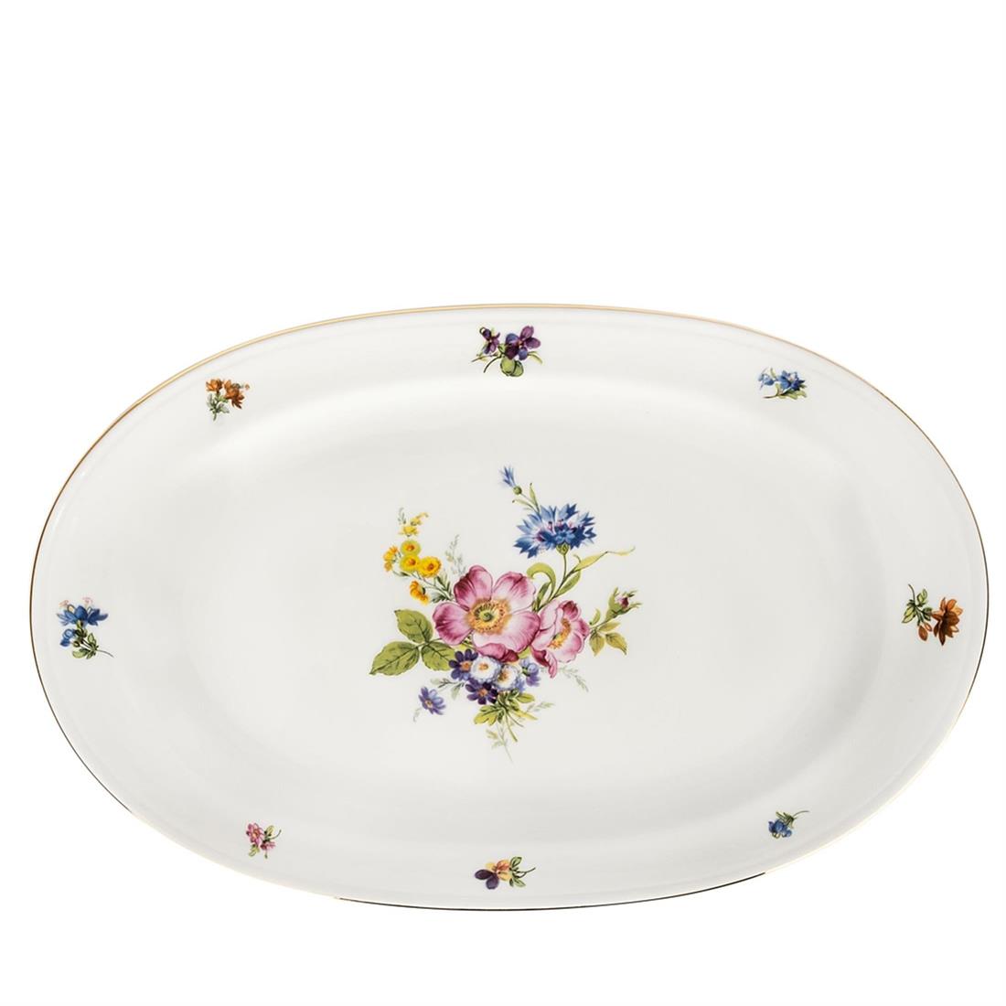 FURSTENBERG Oval Servis Tabağı 33,5cm ALT FURSTENBERG BUNTE BLUME