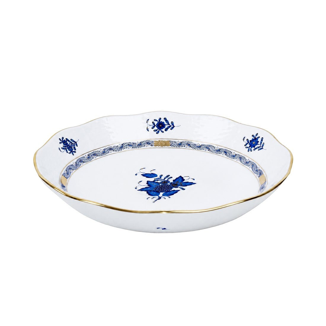 HEREND 25cm Salata Kasesi Apponyi Buket Mavi