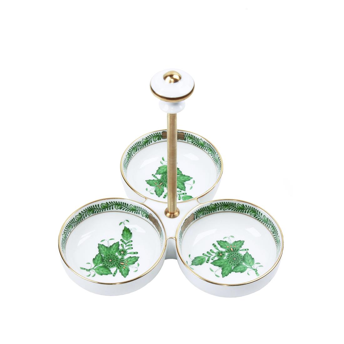 HEREND  3 Bölmeli Servis Apponyi Yeşil