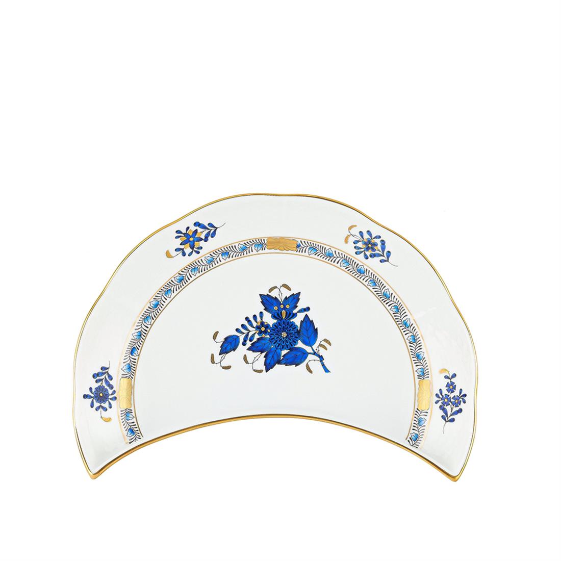 HEREND Moon Plate 20.5 cm Apponyi Bouquet Blue